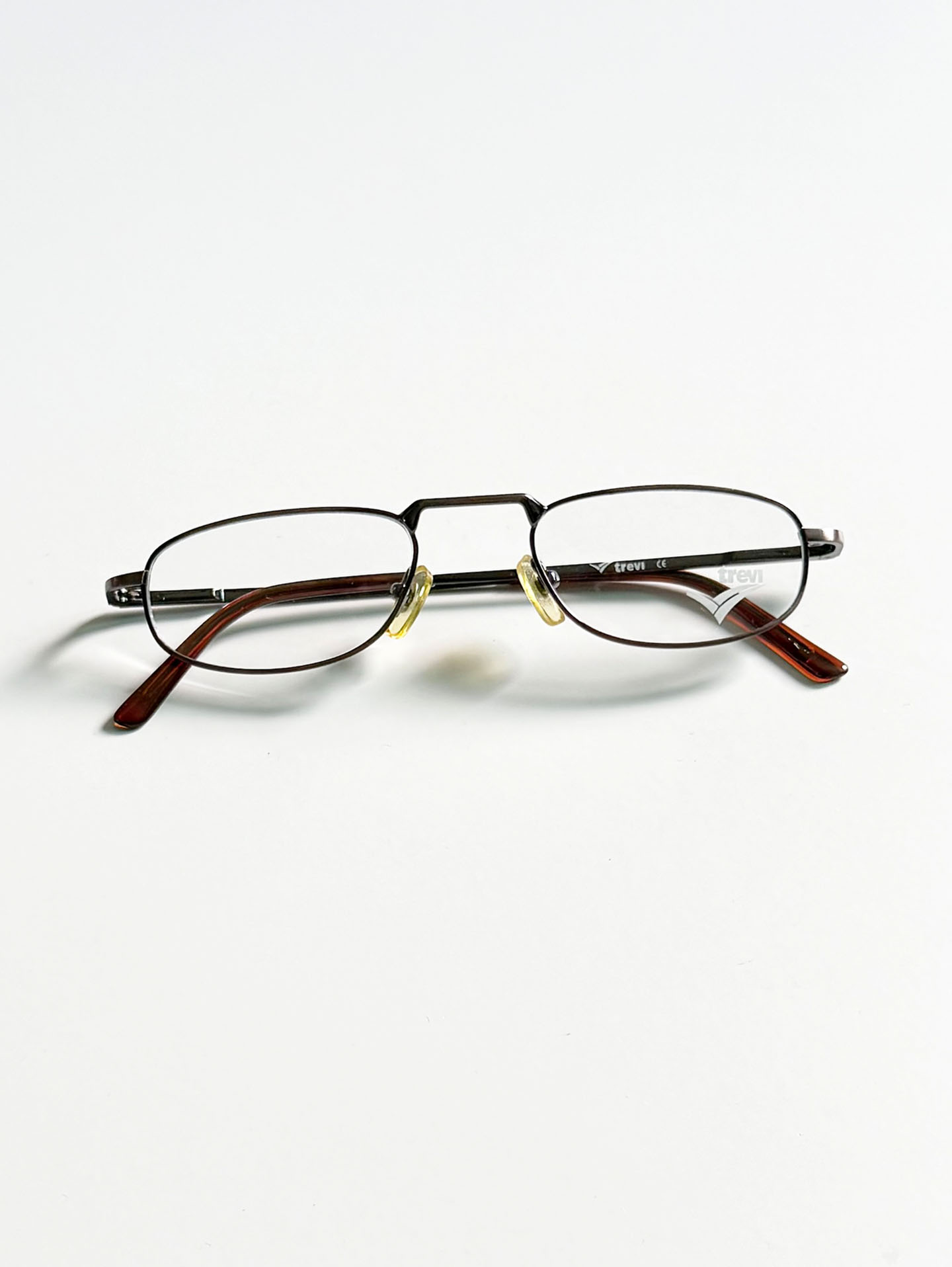 90's TREVI Slim Square Metal Frame Glasses