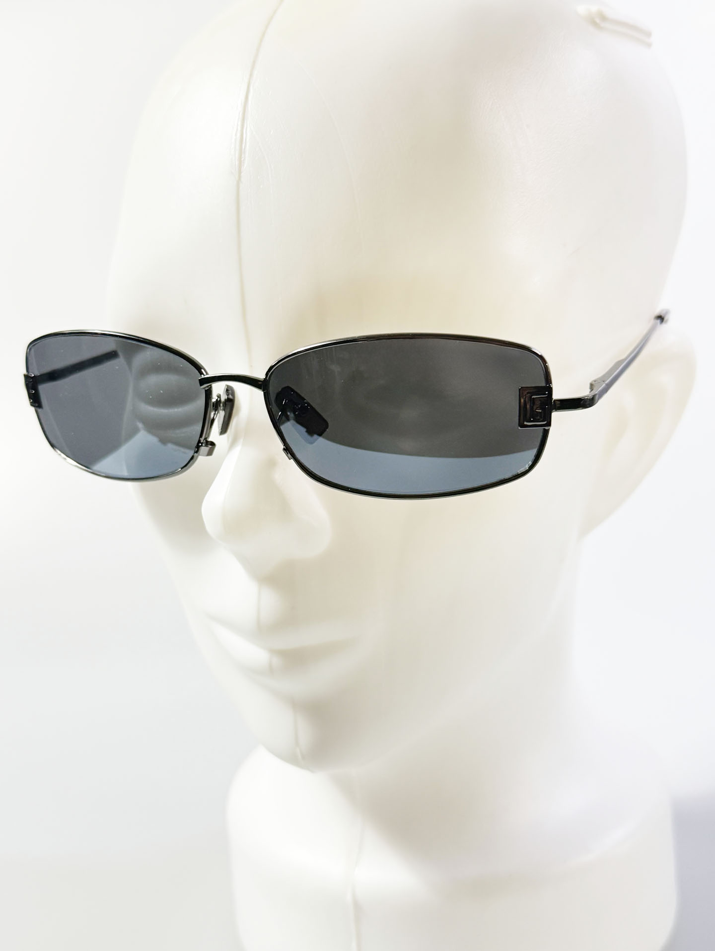 Gunmetal Slim Square Frame Sunglasses