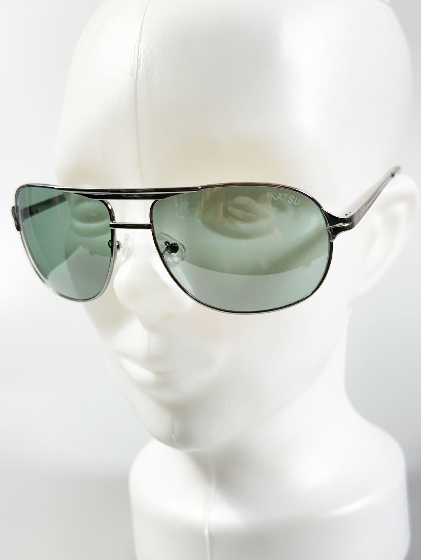 90's KATSU Gunmetal Aviator Metal Sunglasses