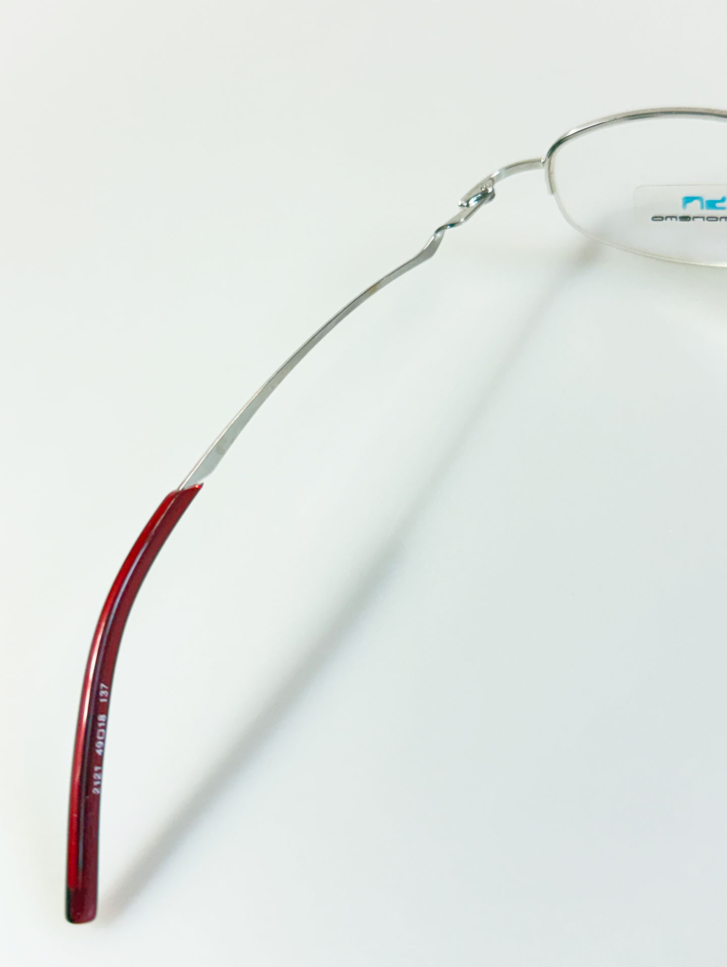 SEMONEMO Silver Slim Square Semi-Rimless Metal Glasses