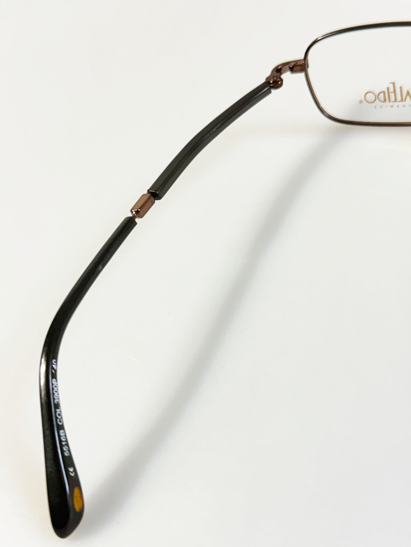 90's KALEIDO Brown Slim Square Metal Frame Glasses