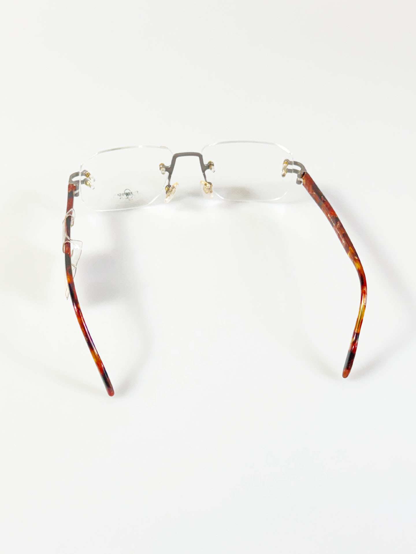 REABEARO Silver Rimless Square Metal Frame Glasses