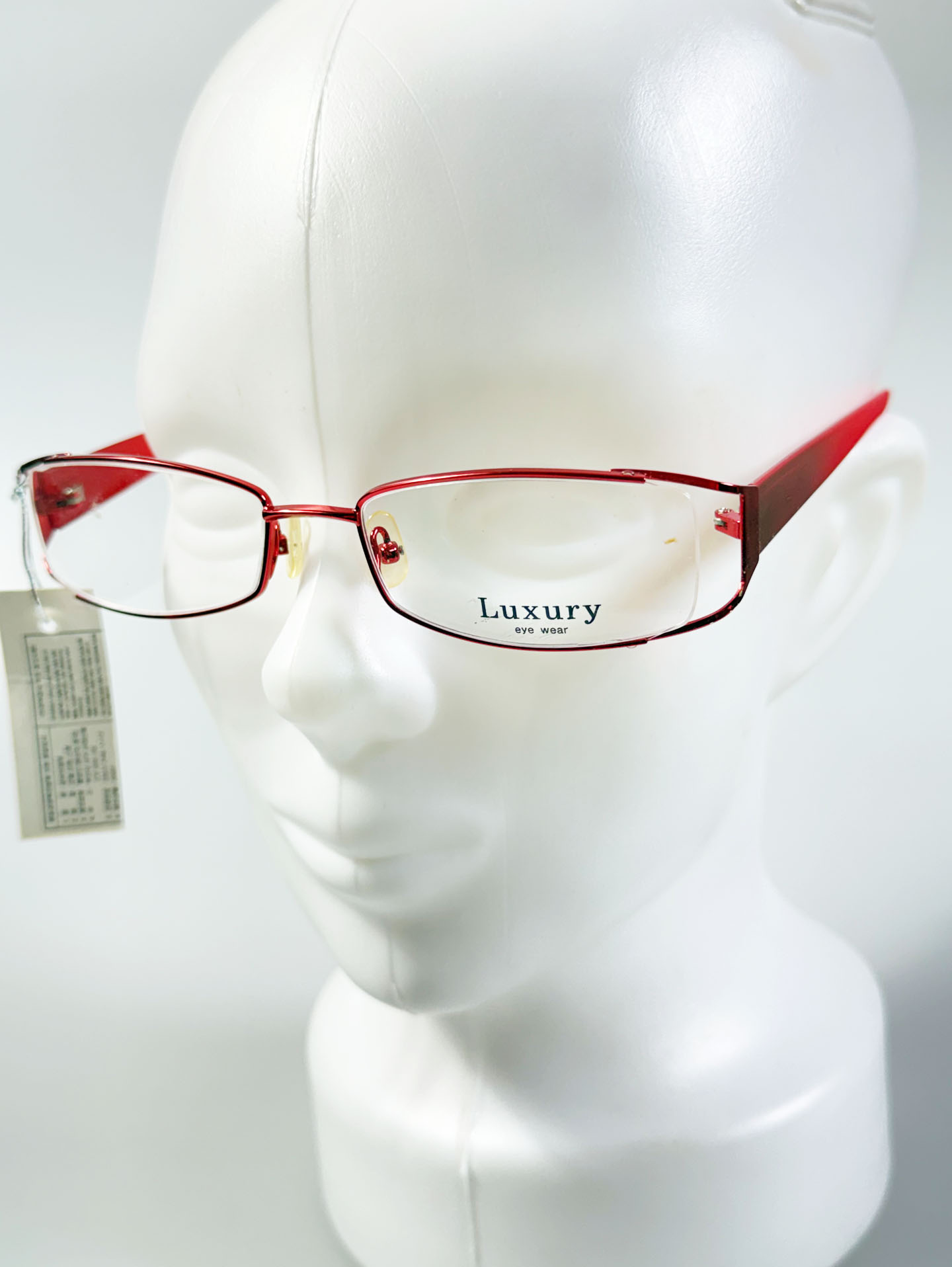 LUXURY OCCHIALI Red Slim Square Metal Frame Glasses