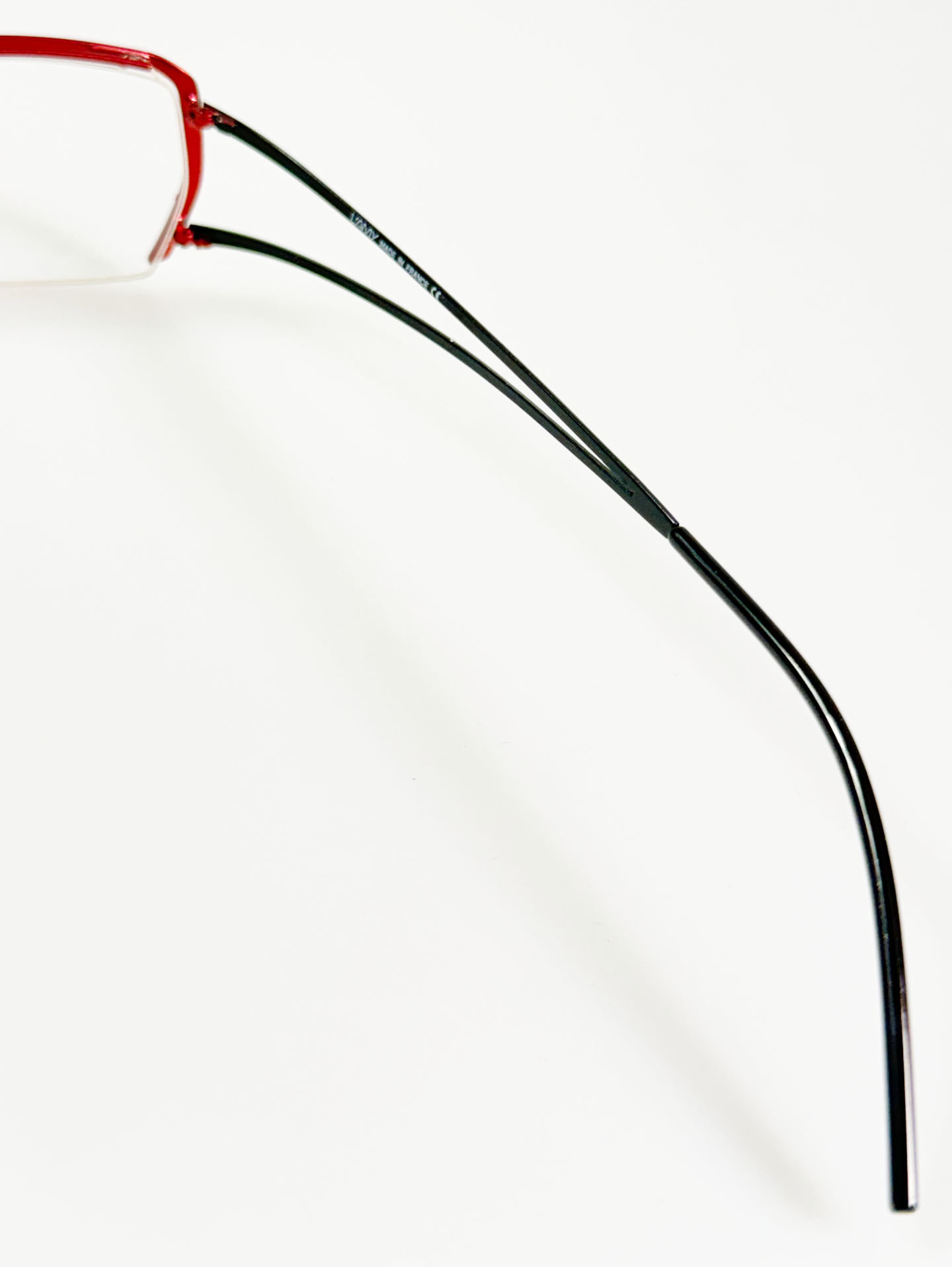 L’AMY Red Metal Semi-Rimless Square Glasses