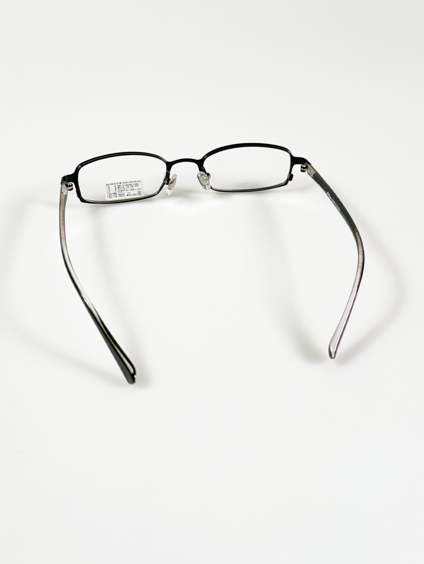 EPILOGUE Black Slim Square Metal Frame Glasses