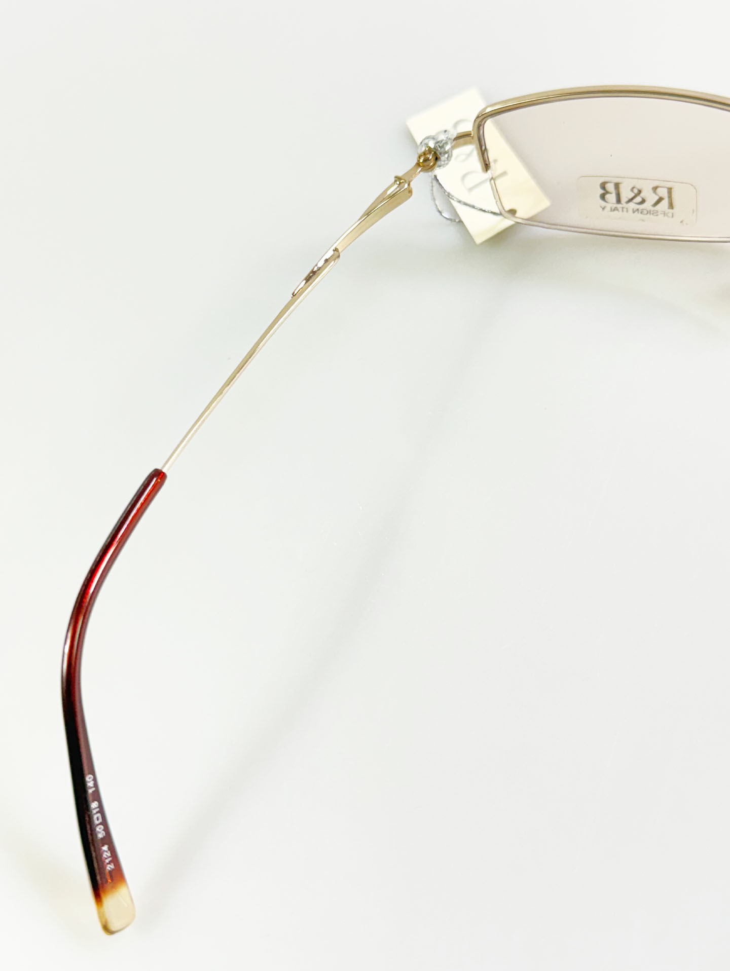 R&B Eyewear Gold Half-Rim Square Metal Tinted Glasses