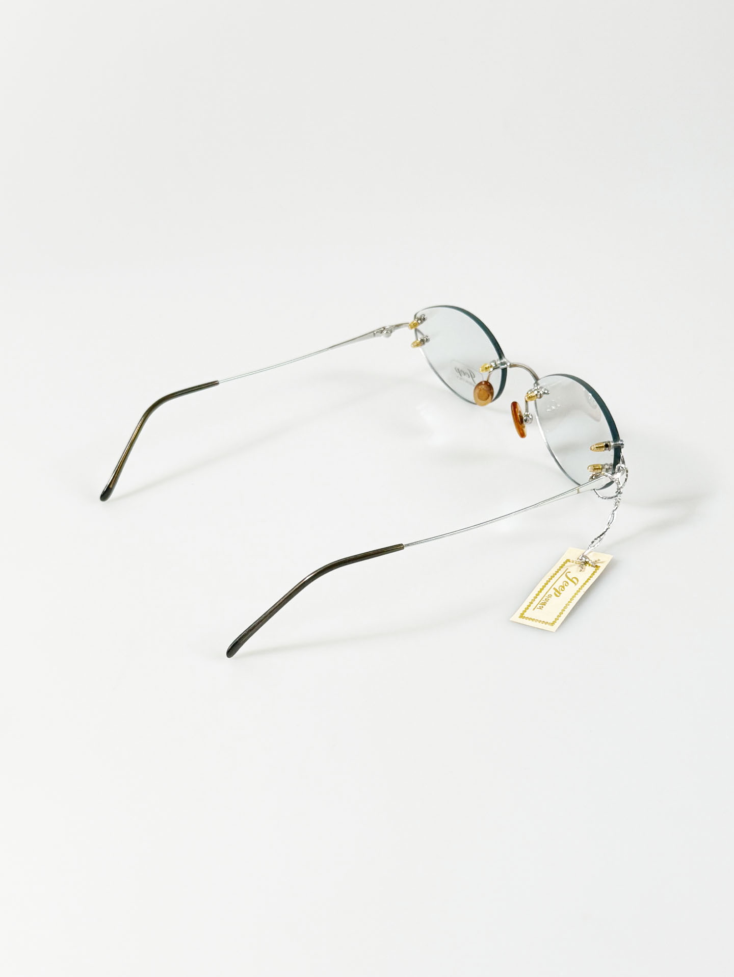 JEEP Silver Rimless Oval Metal Glasses