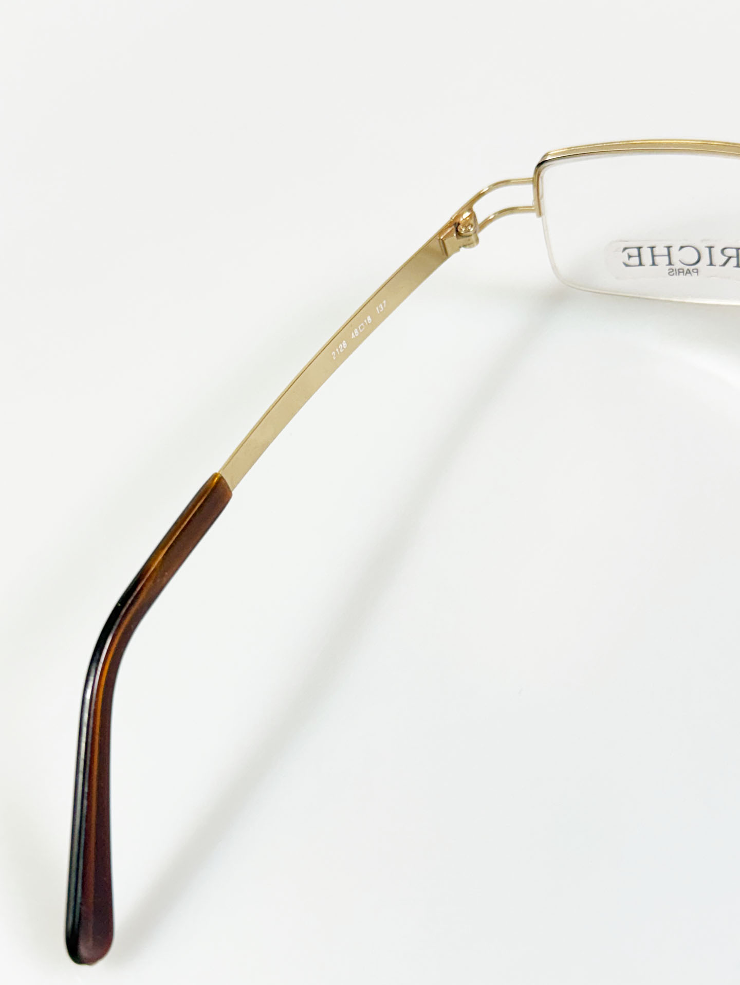 RICHE PARIS Gold Squaare Half-Rim Metal Glasses