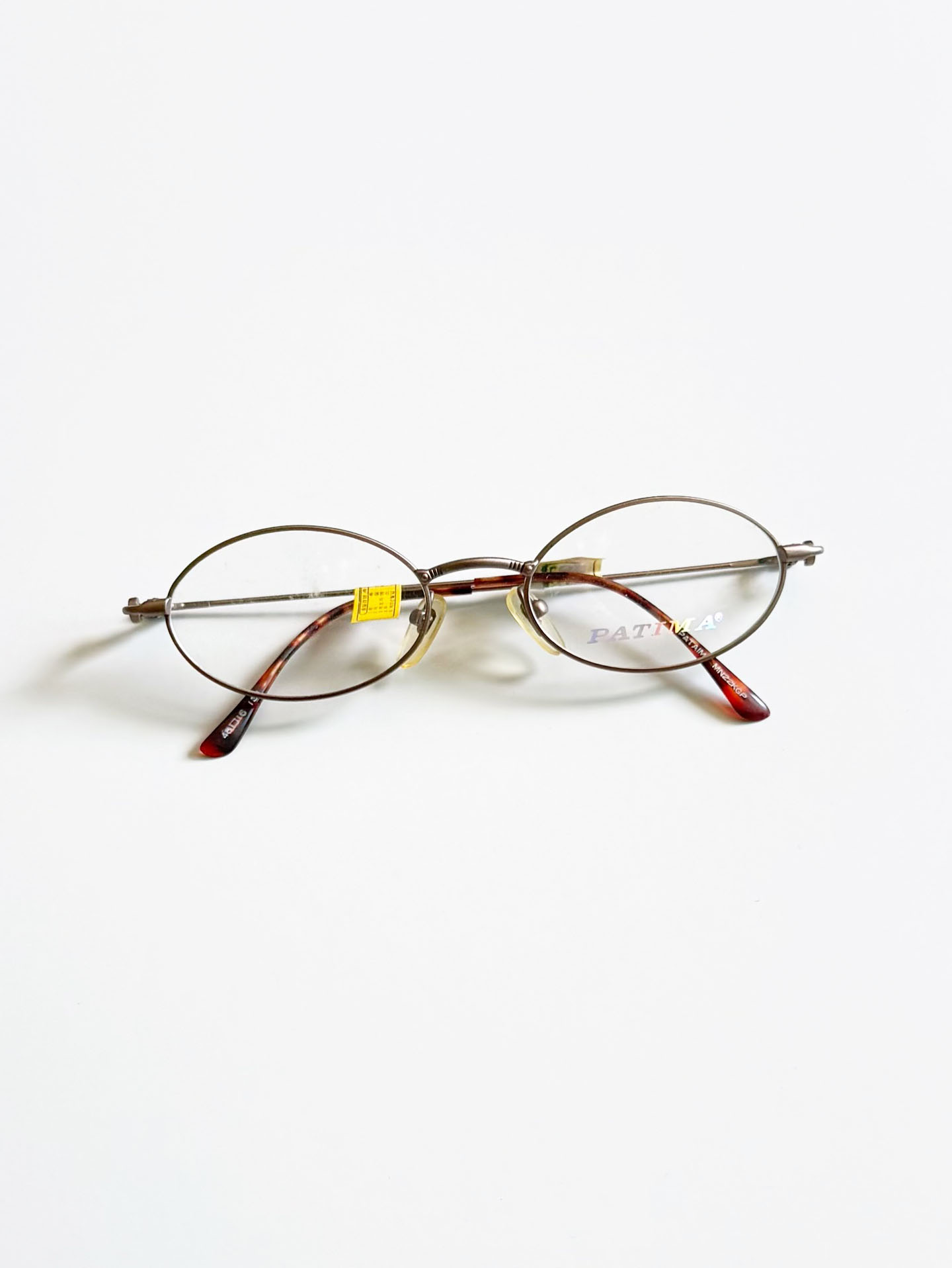 PATIMA Bronze Brown Slim Oval Metal Frame Glasses