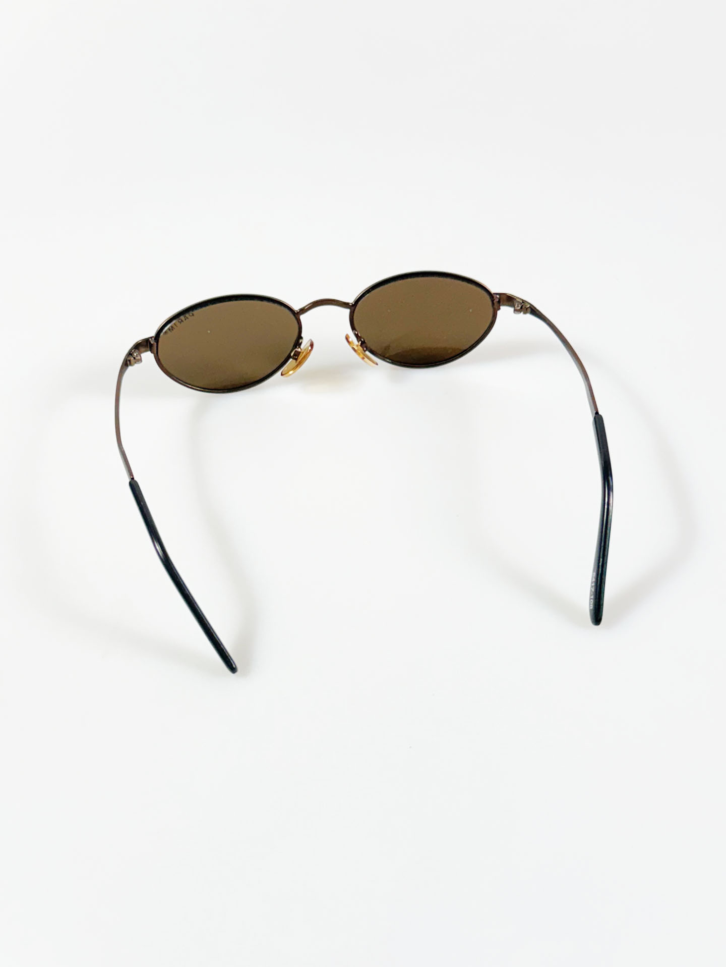 PARIM Brown Slim Oval Metal Frame Tint Sunglasses