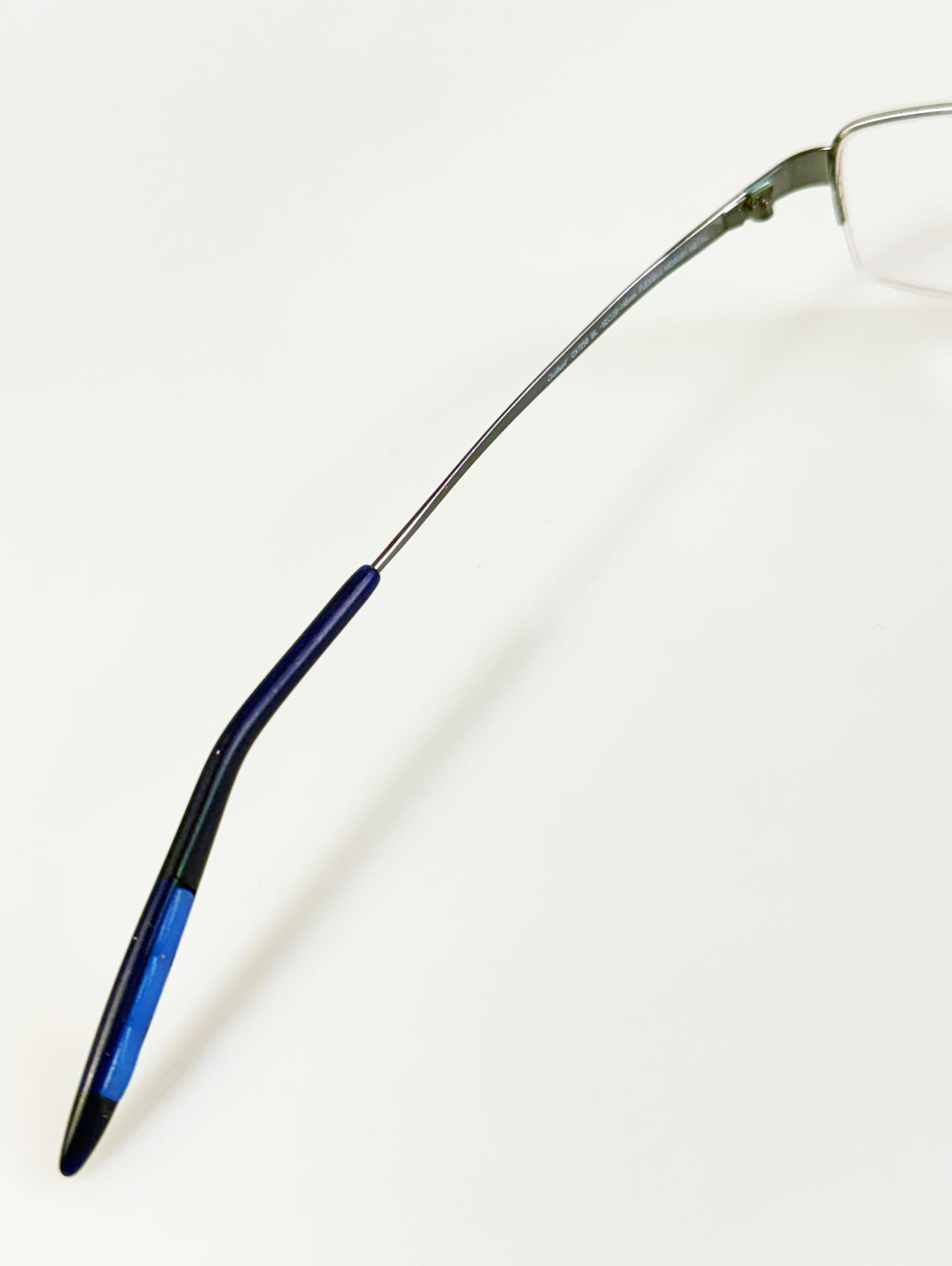 Concept Flex Blue Half-Rim Metal Square Frame Glasses