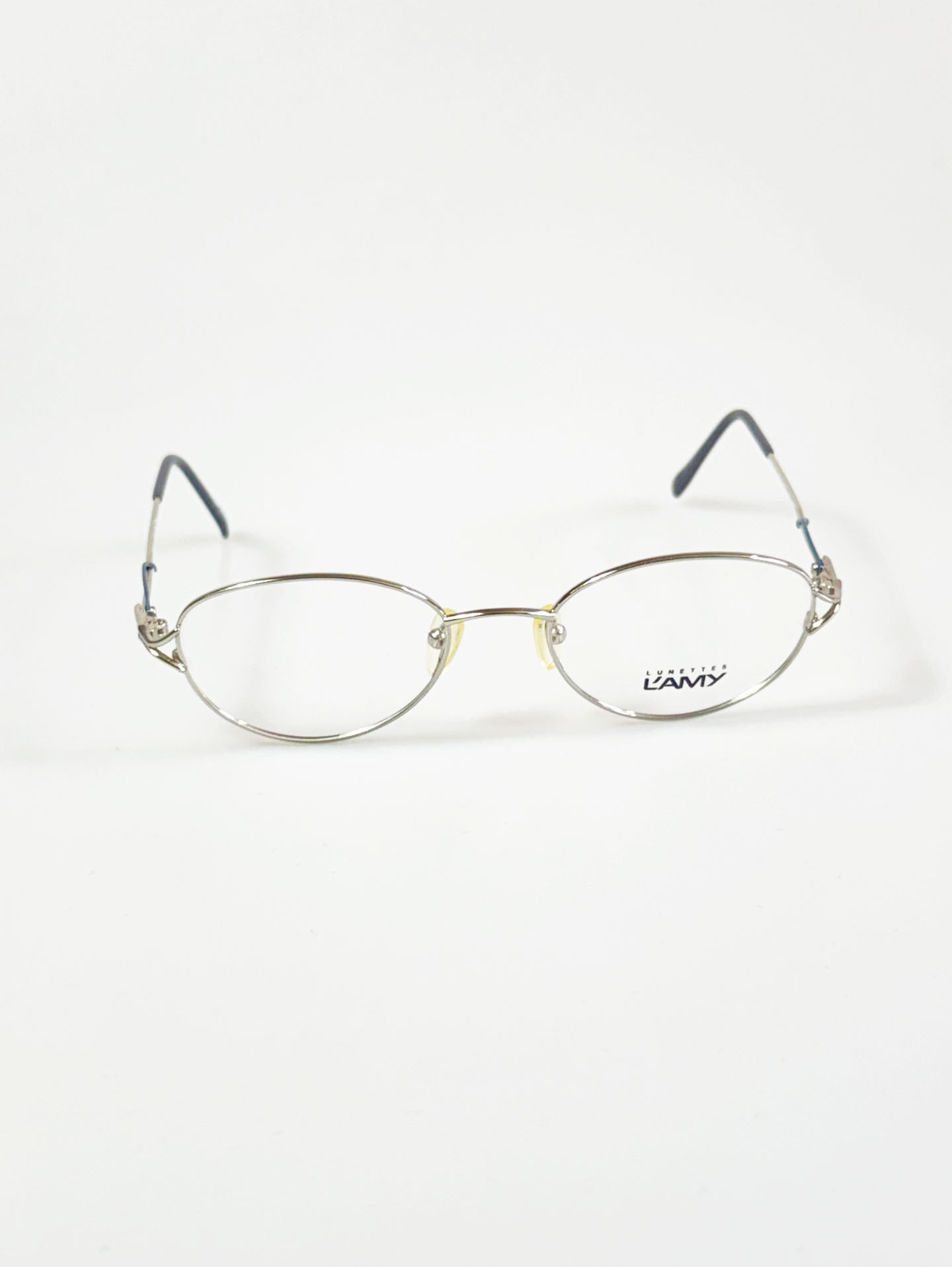 LAMY Silver Titanium Slim Oval Metal Frame Glasses