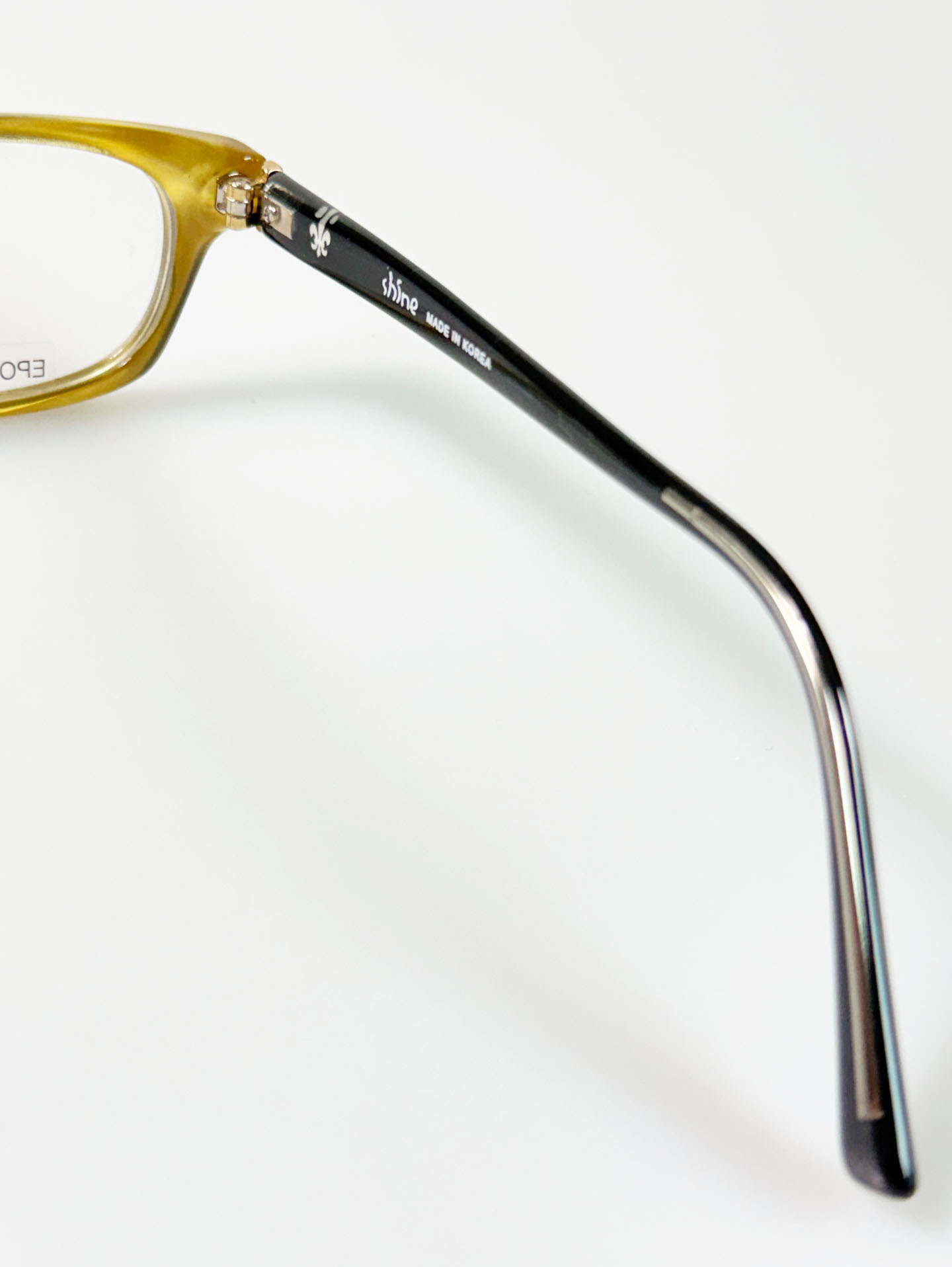 SHINE Epoxy Black Two-Tone Square Horn-Rim Frame Glasses