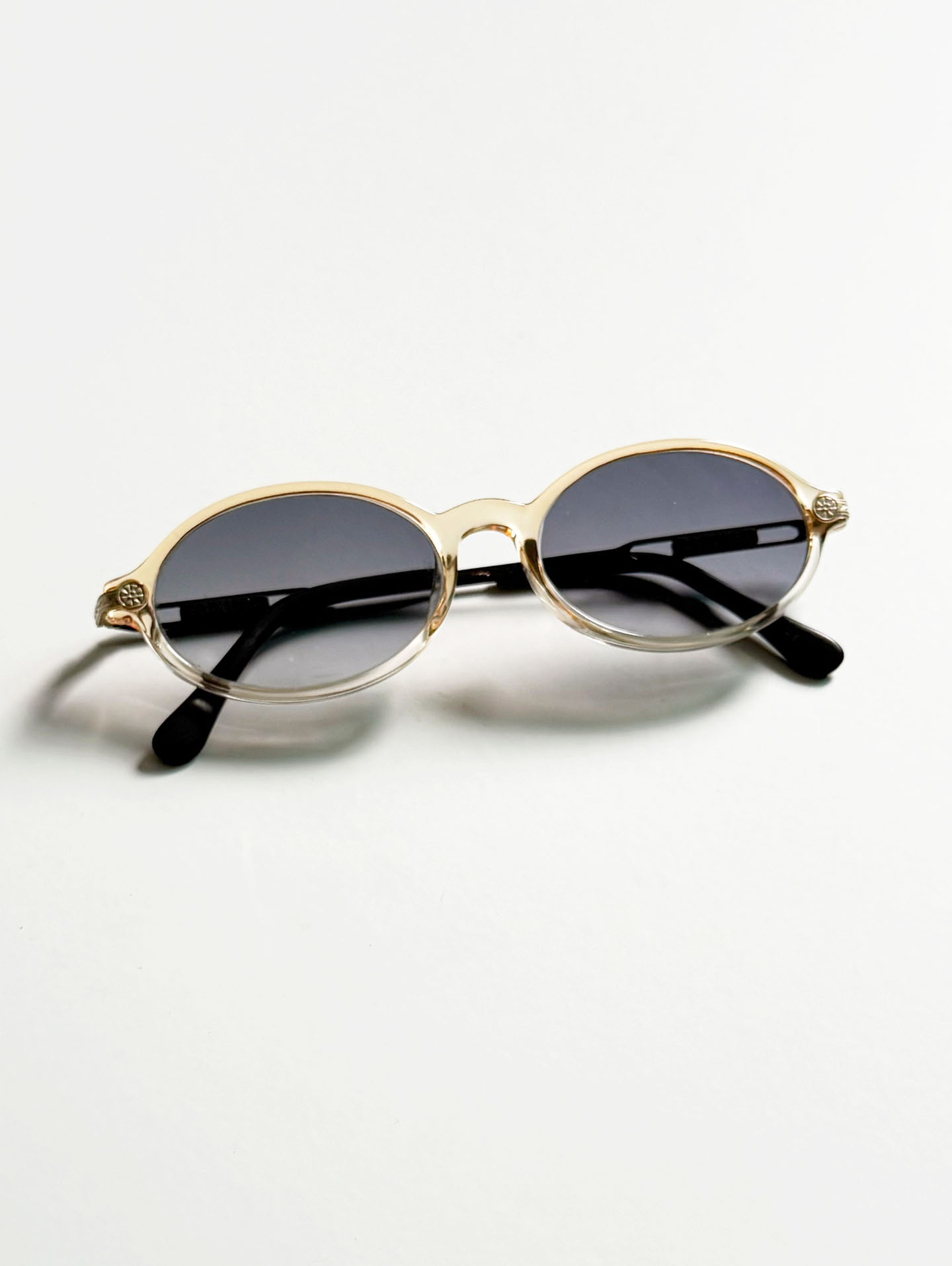 90's EBALITE Amber Clear Oval Combination Frame Sunglasses
