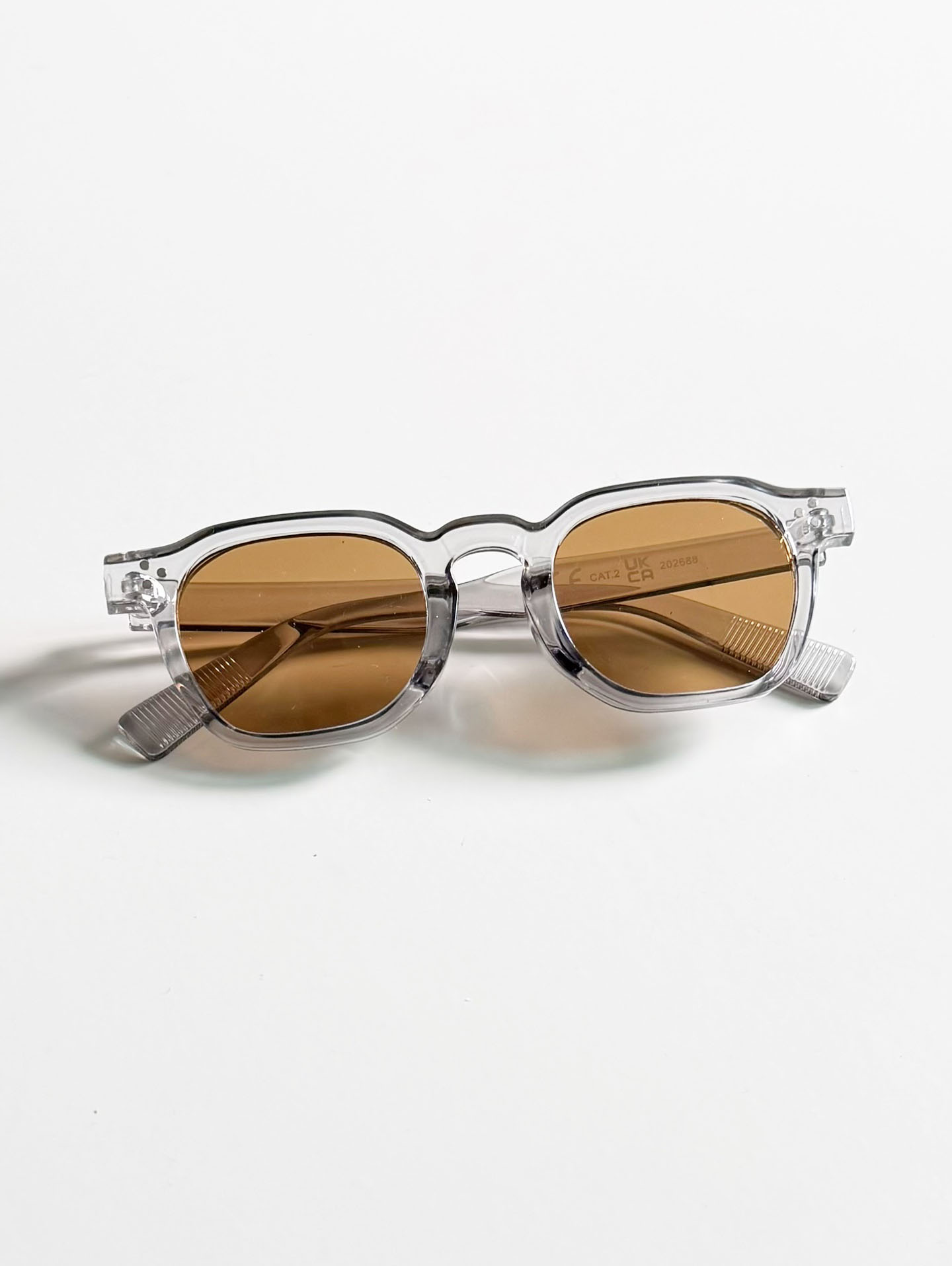 Smoke Gray Crystal Bold Square Tint Sunglasses