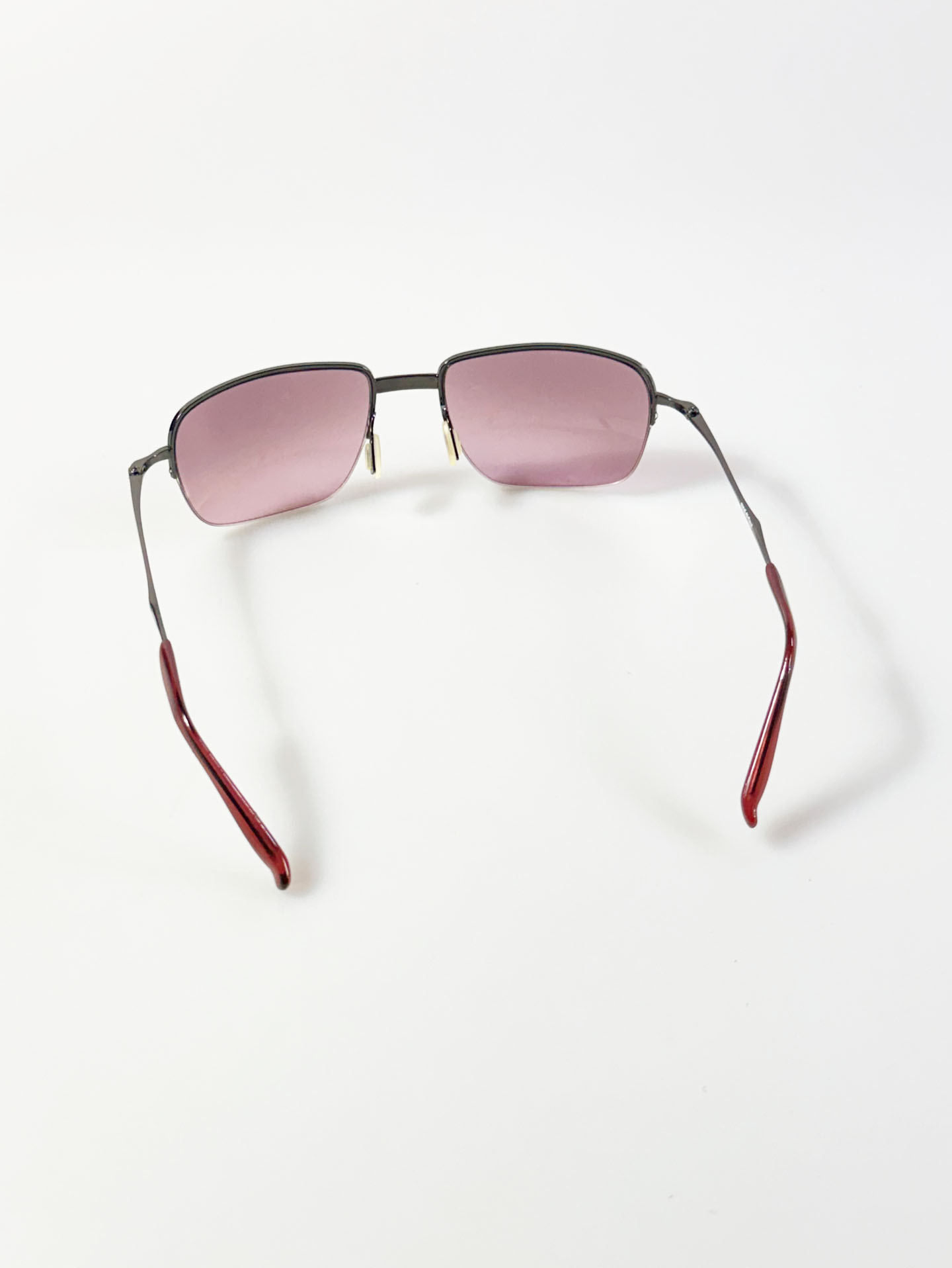Semi-Rimless Square Metal Tint Sunglasses