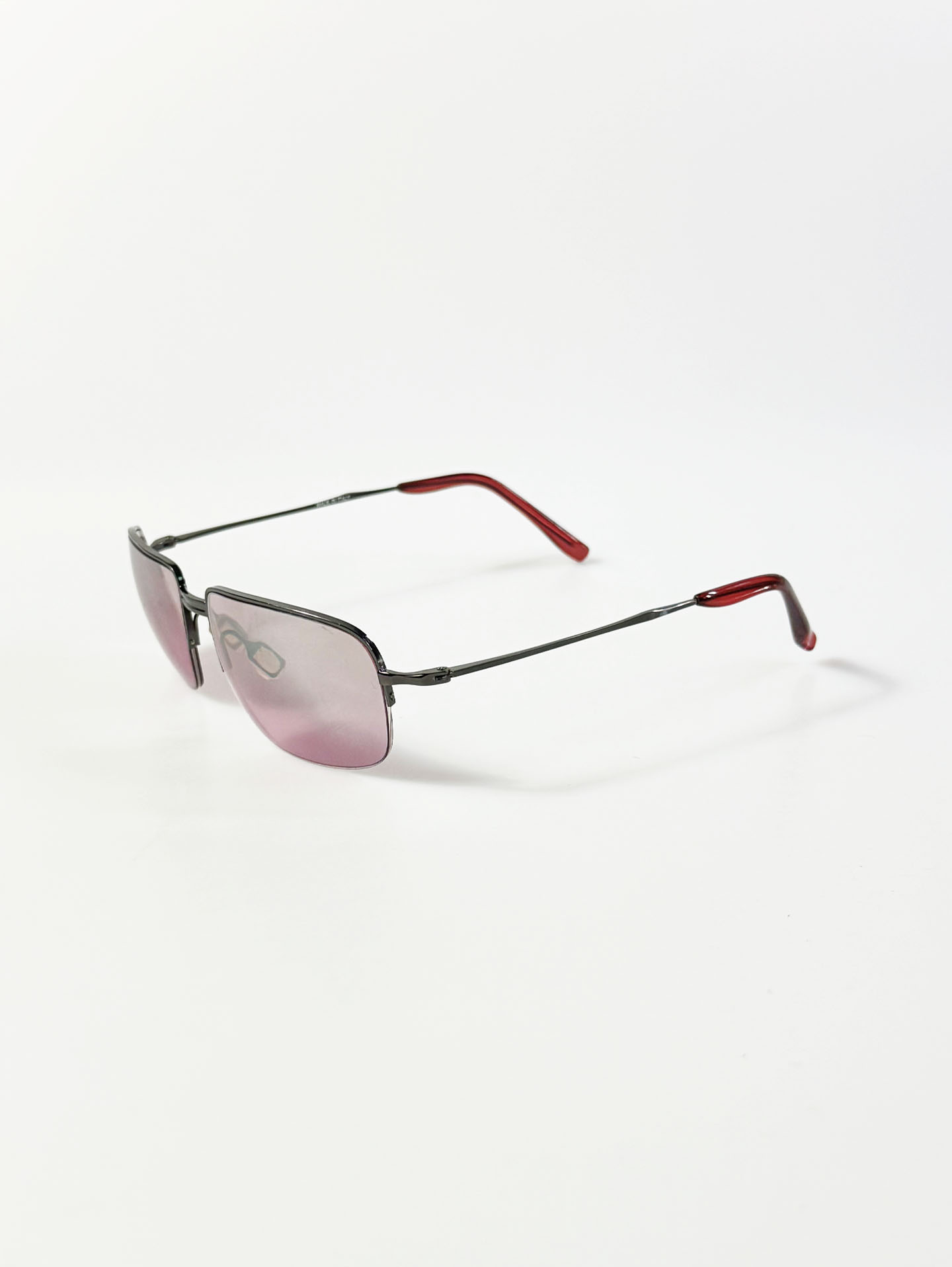 Semi-Rimless Square Metal Tint Sunglasses