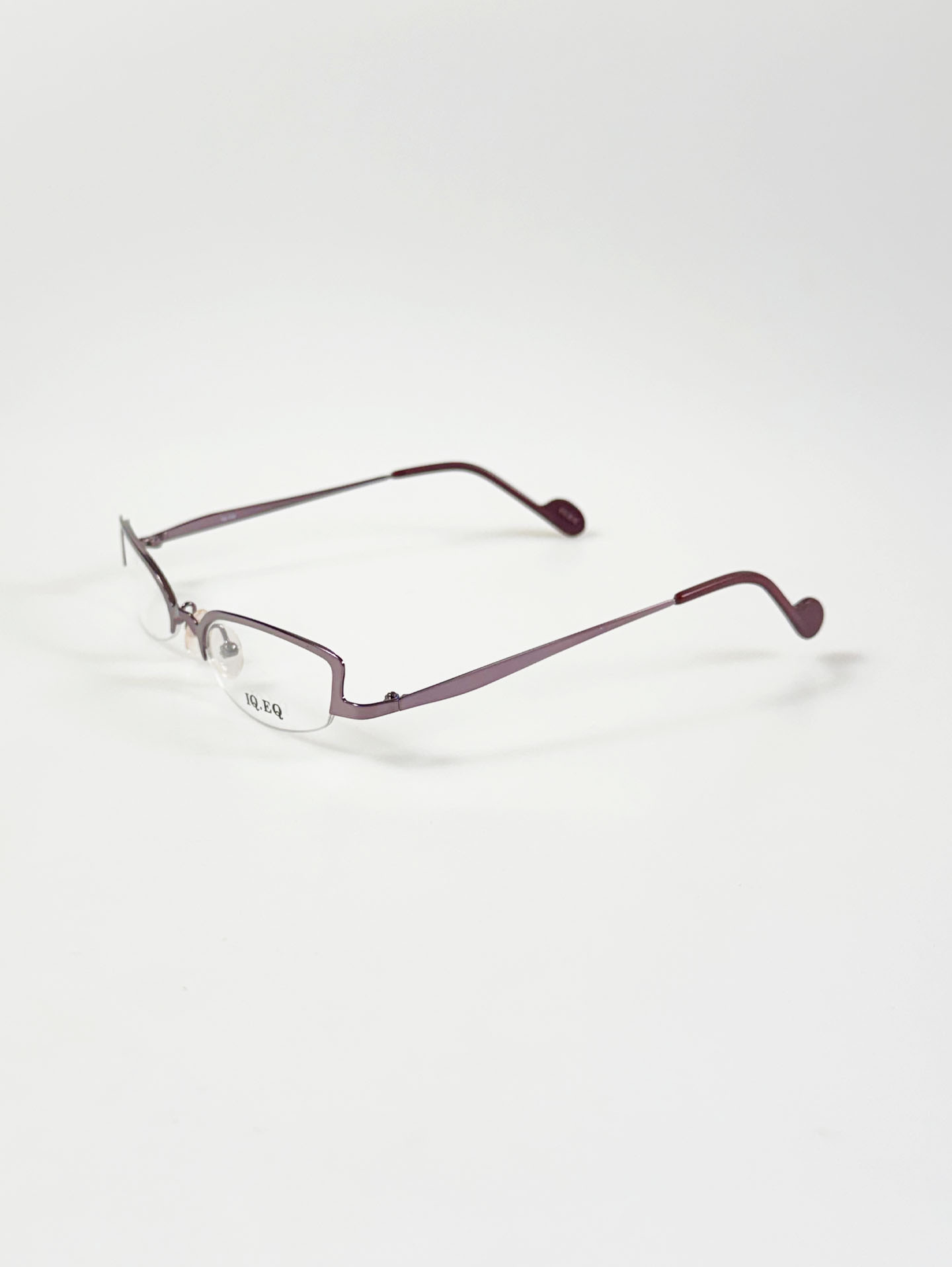 IQ.EQ Purple Semi-Cat Eye Half-Rim Metal Frame Glasses