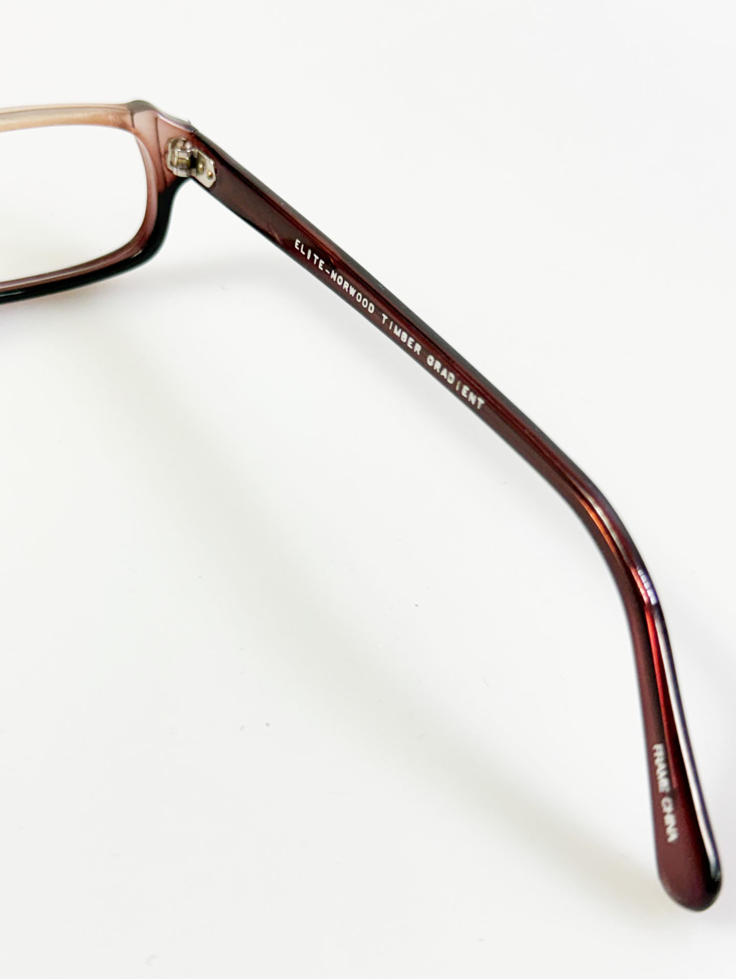 90's ELITE Smoky Brown Gradient Square Acetate Horn-Rim Glasses