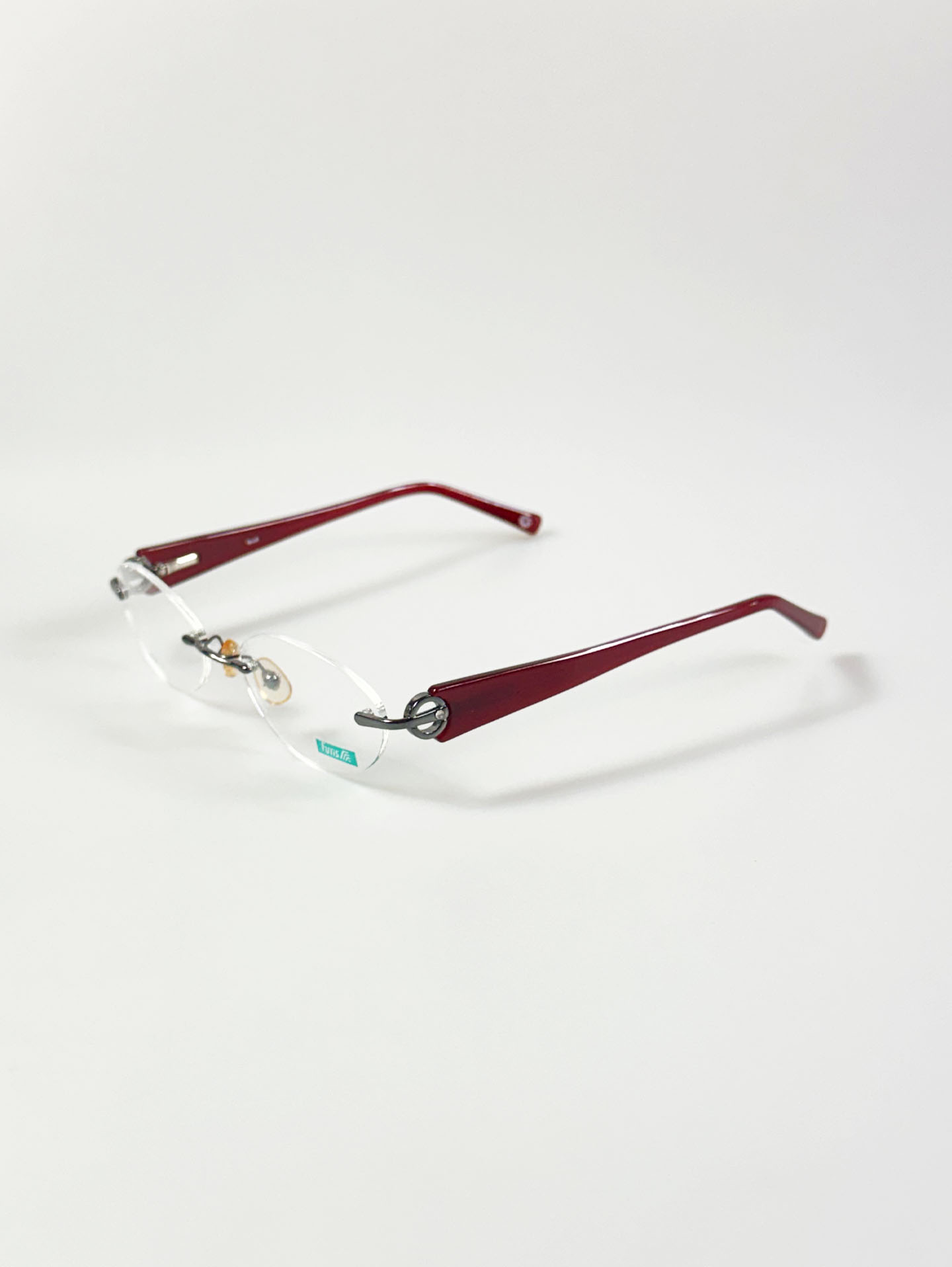 90's FUTIS Rimless Oval Metal Frame Glasses