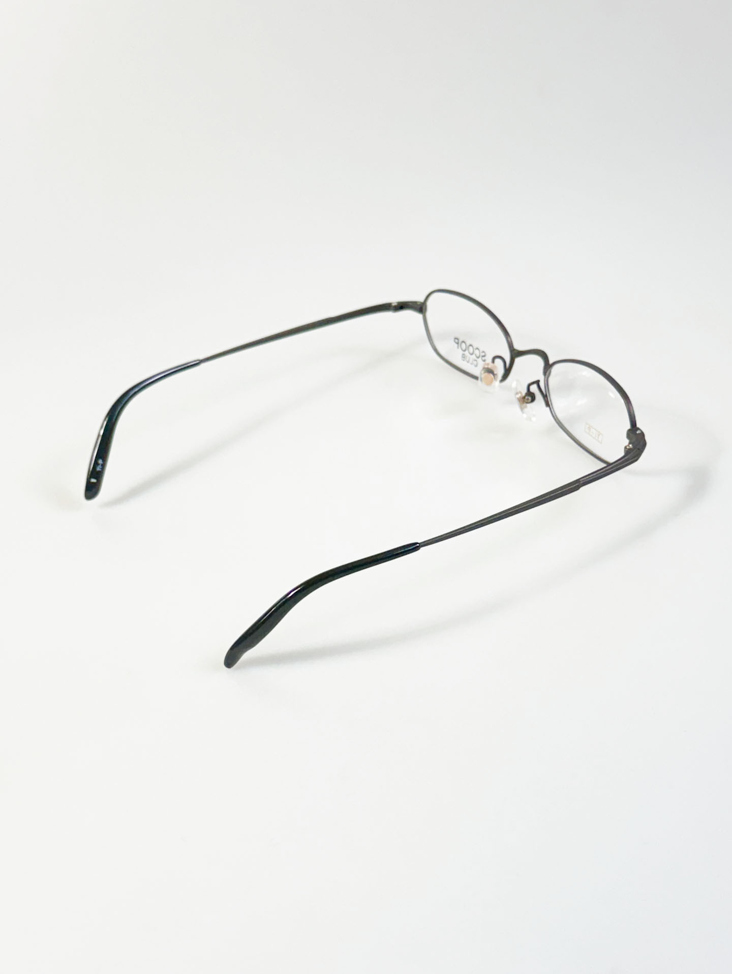 SCOOP CLUB Charcol Titanium Slim Oval Frame Glasses