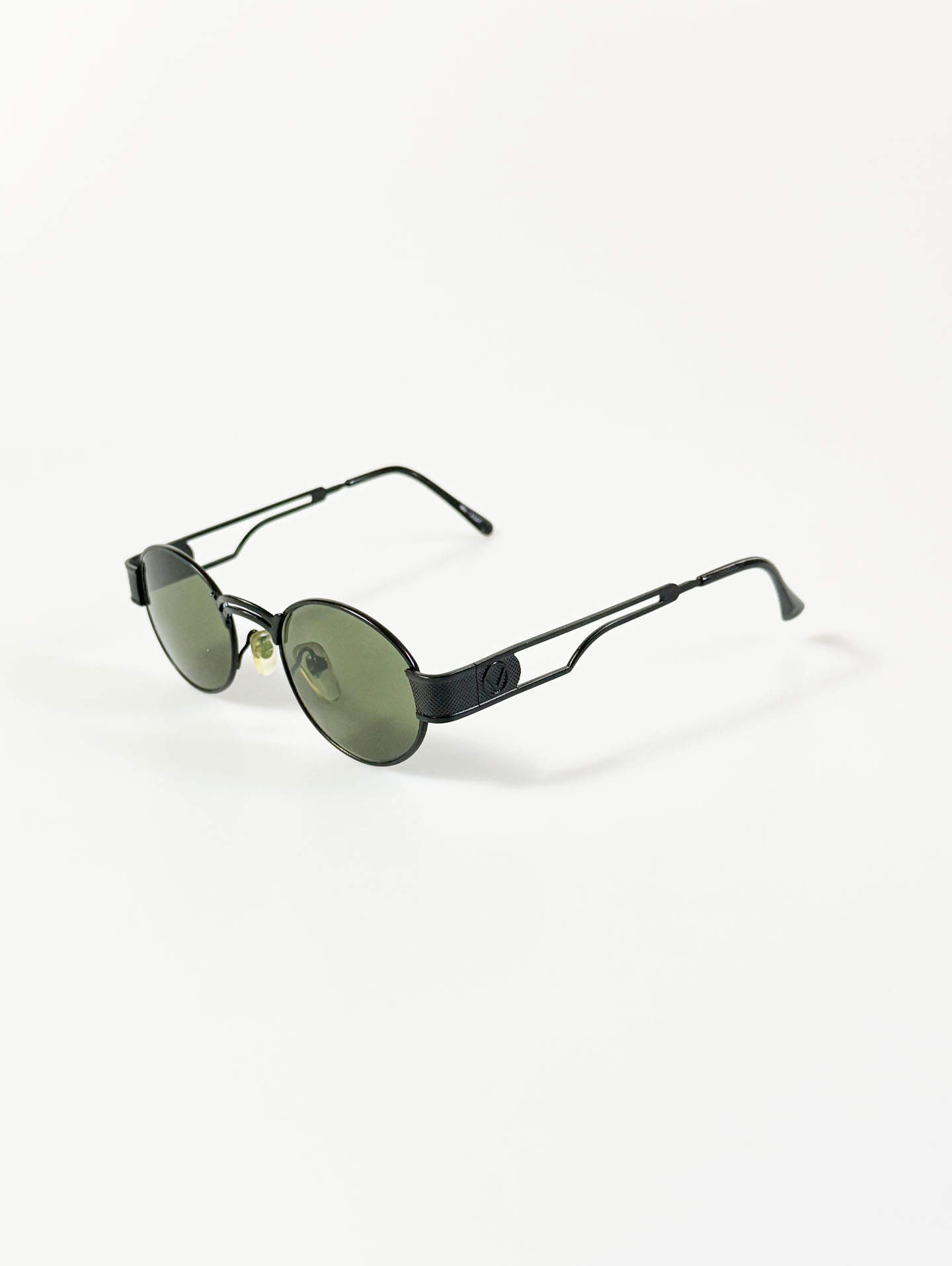 90’s VINNY Black Slim Oval Metal Sunglasses