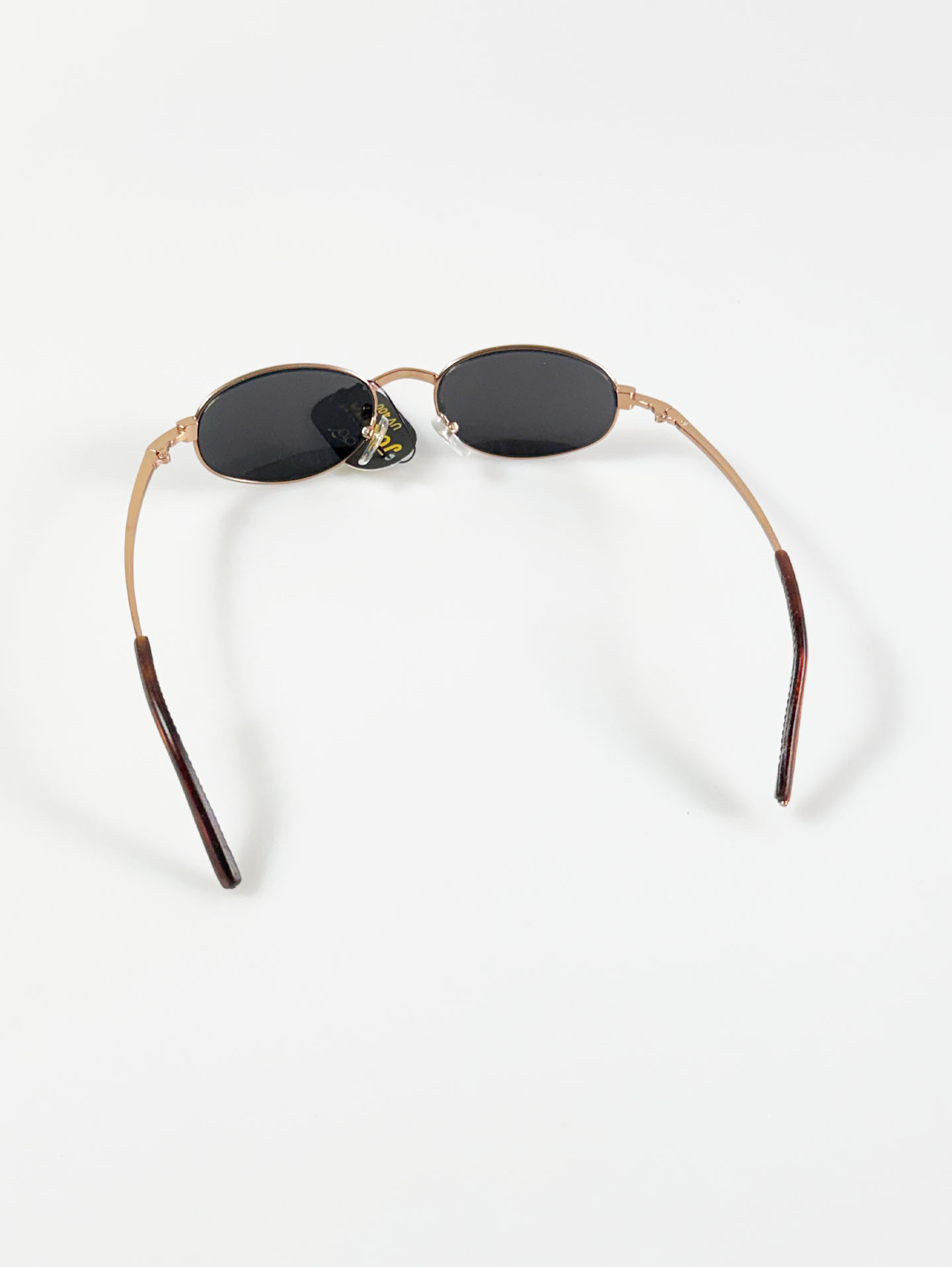 90's JOANNA Rose Gold Slim Oval Metal Sunglasses