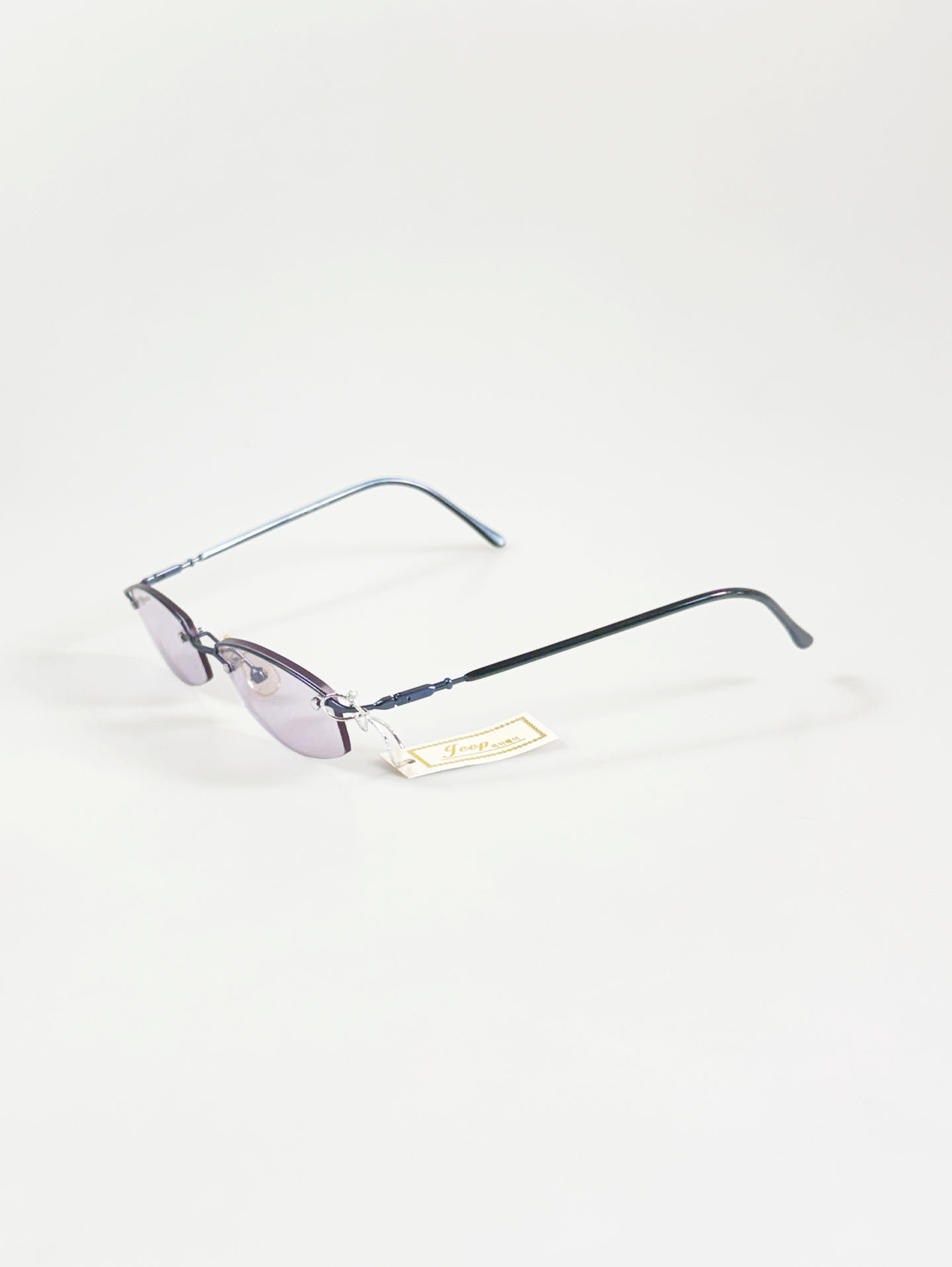 JEEP Deep Blue Semi-Rimless Square Metal Glasses