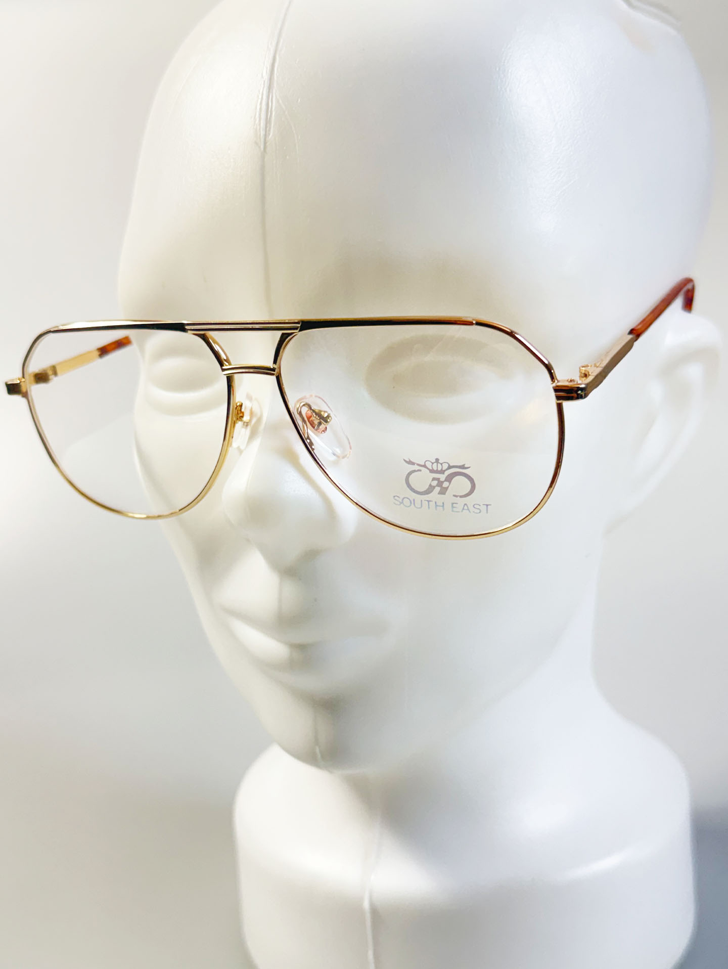 90's SOUTH EAST Gold Metal Boeing Frame Glasses