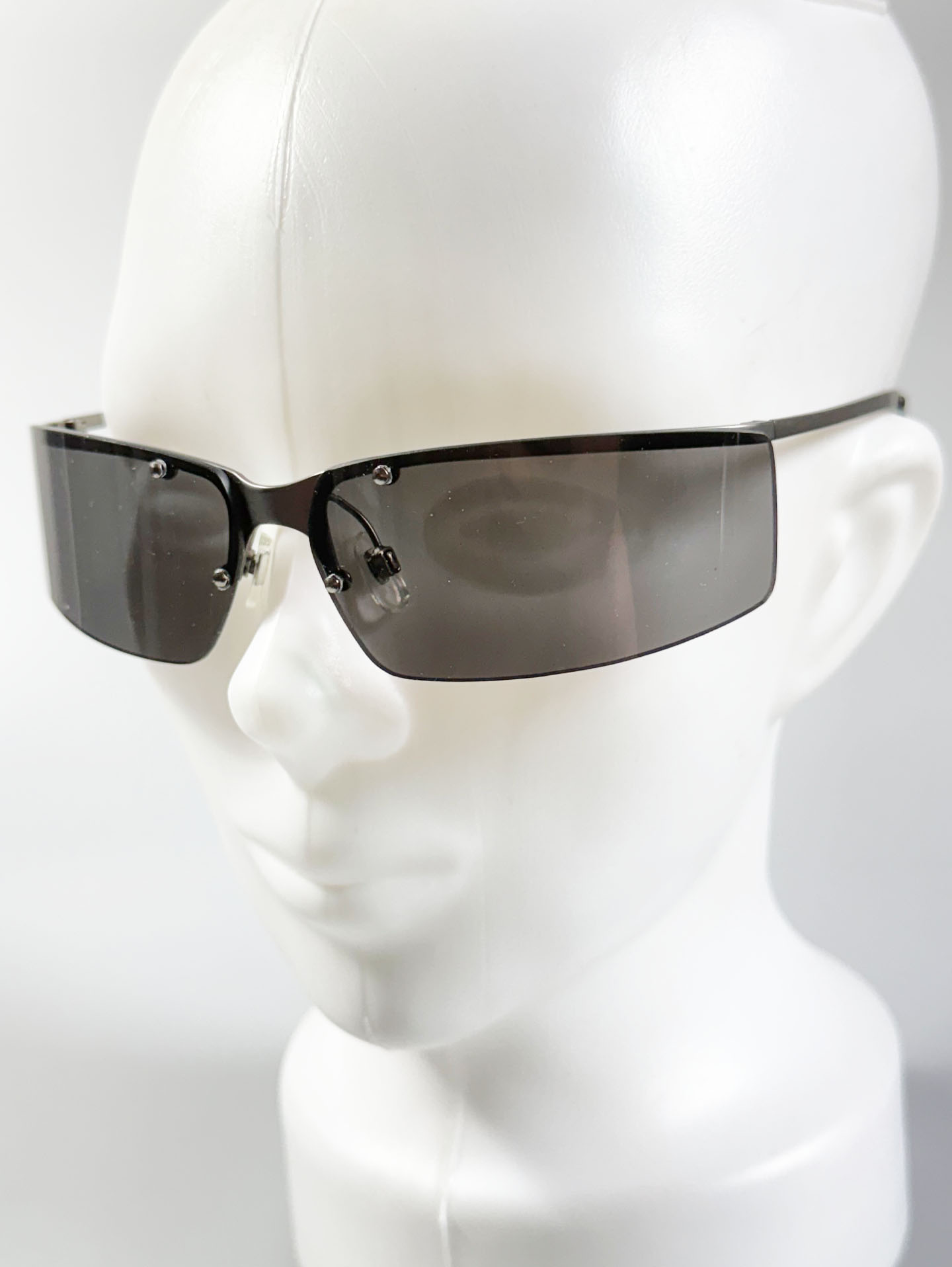 ONE SELF Rimless Shield Square Metal Sunglasses