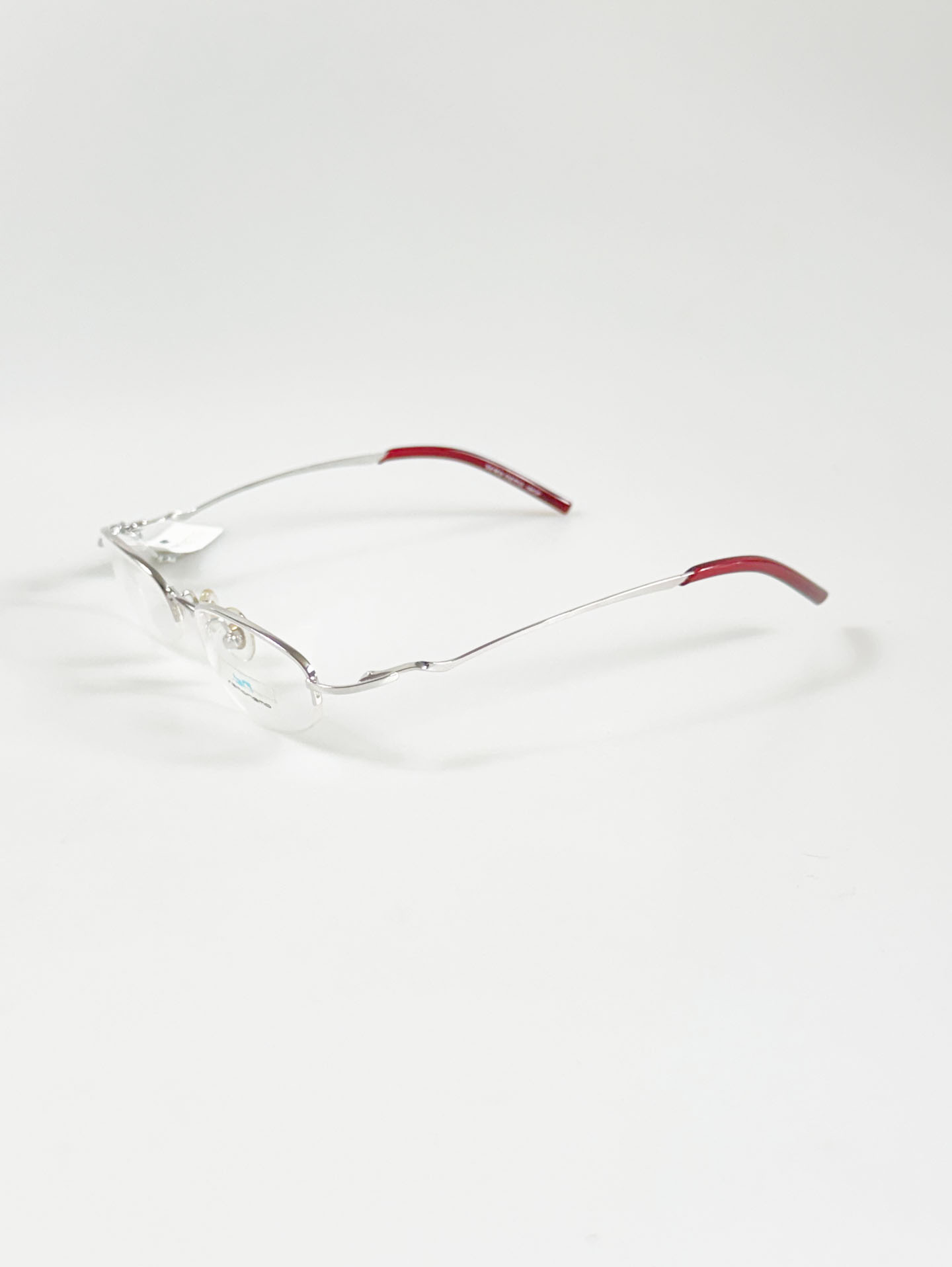 SEMONEMO Silver Semi-Rimless Oval Metal Glasses