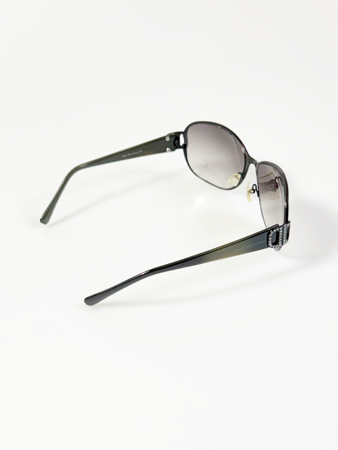 MICHIKO LONDON Black Oversized Butterfly Metal Frame Sunglasses