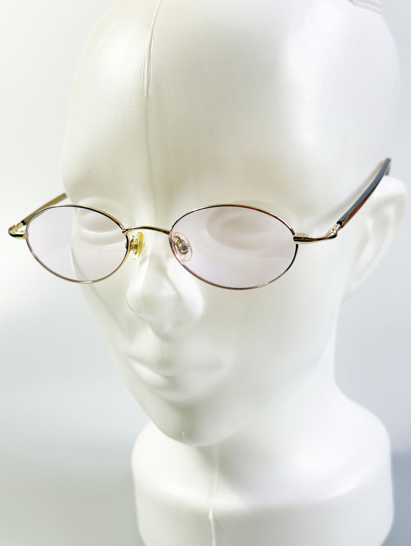 R&B Eyewear Gold Slim Oval Metal Tint Glasses