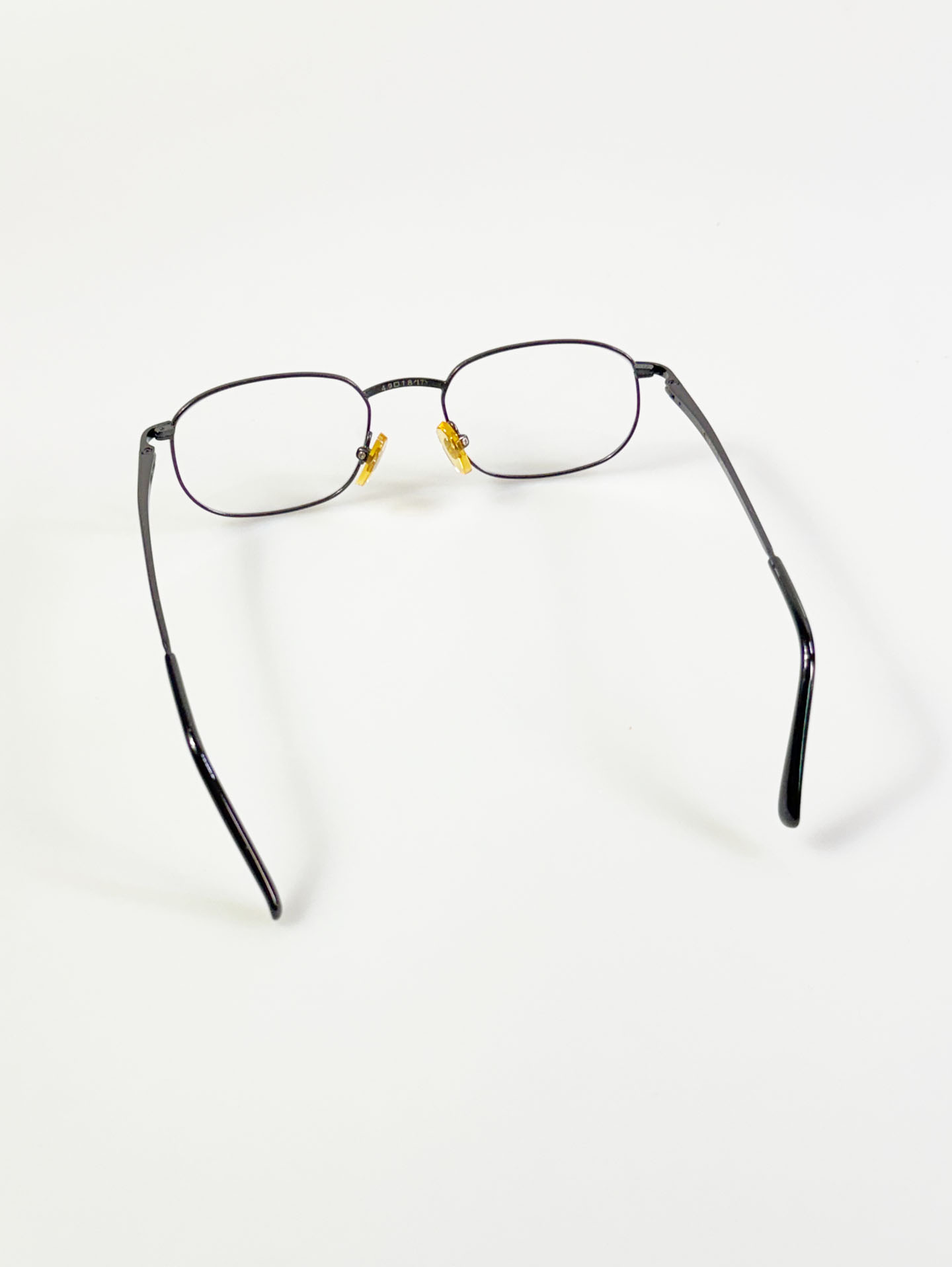 90's KALEIDO Charcoal Slim Oval Metal Glasses