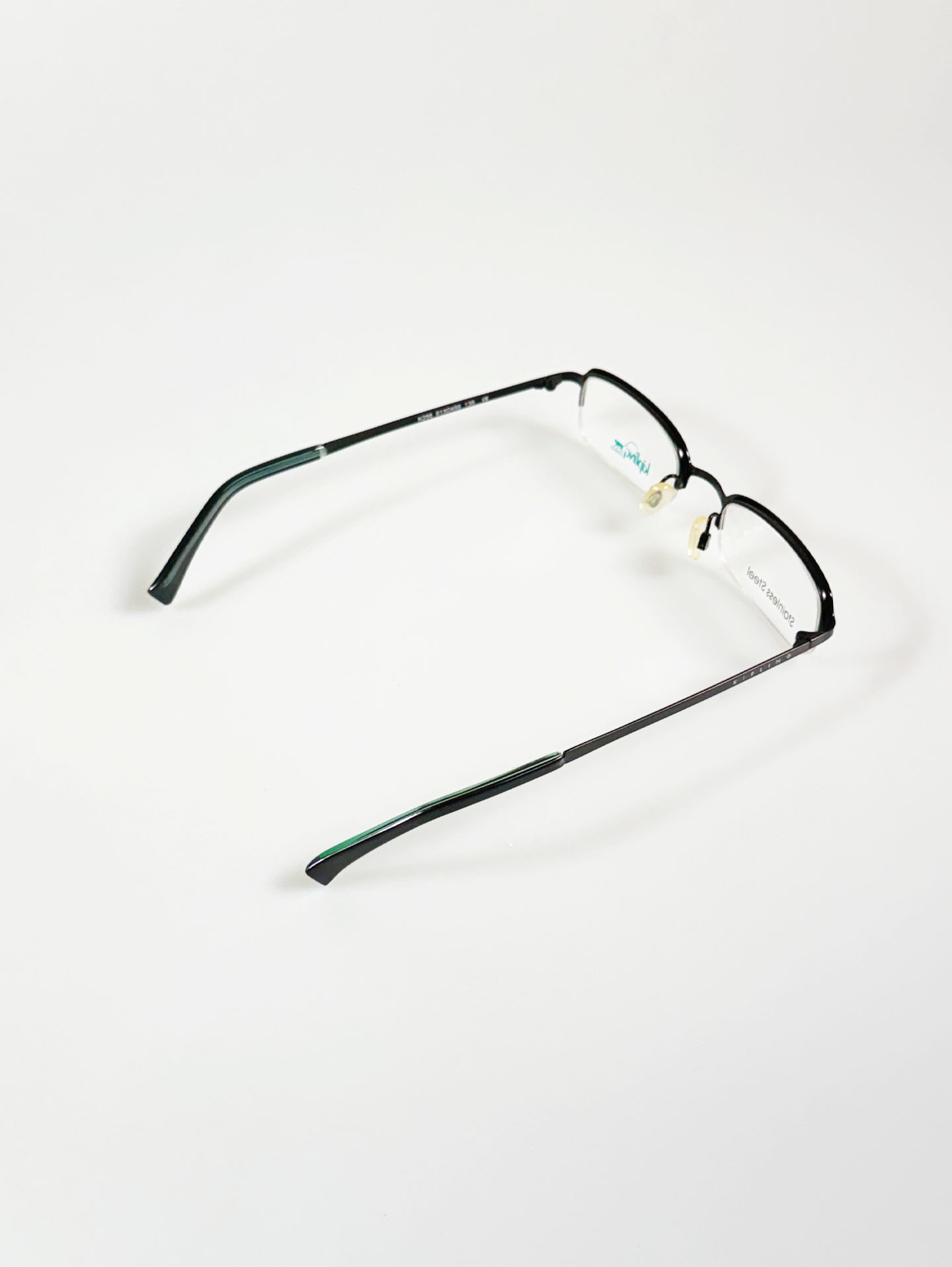 KIPLING Black Half-Rim Square Metal Frame Glasses