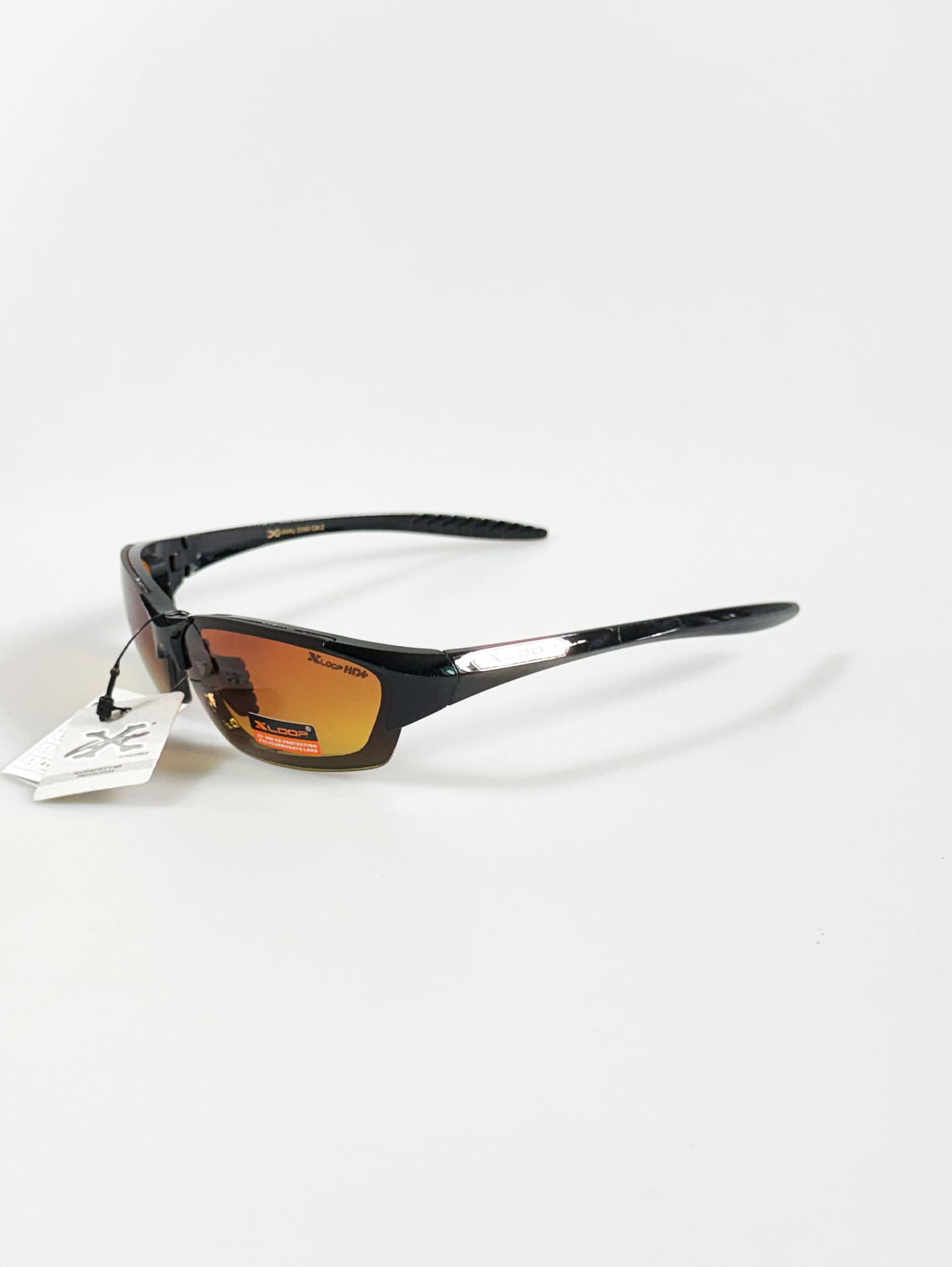XLOOP Black Sport Wraparound Tint Sunglasses