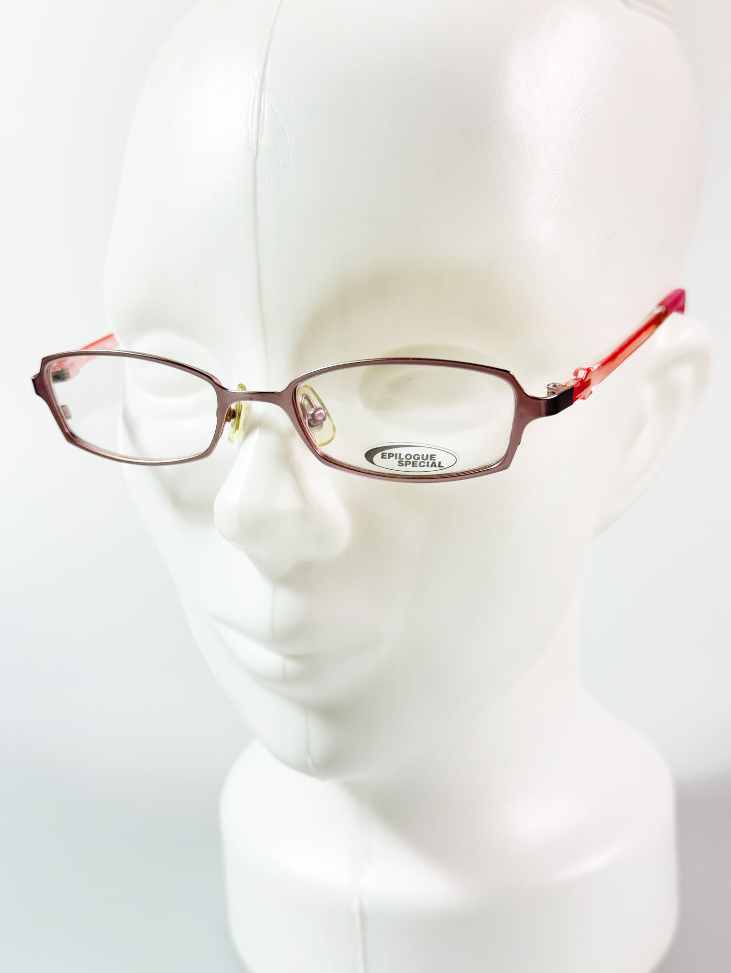 EPILOGUE Slim Square Pink Metal Frame Glasses
