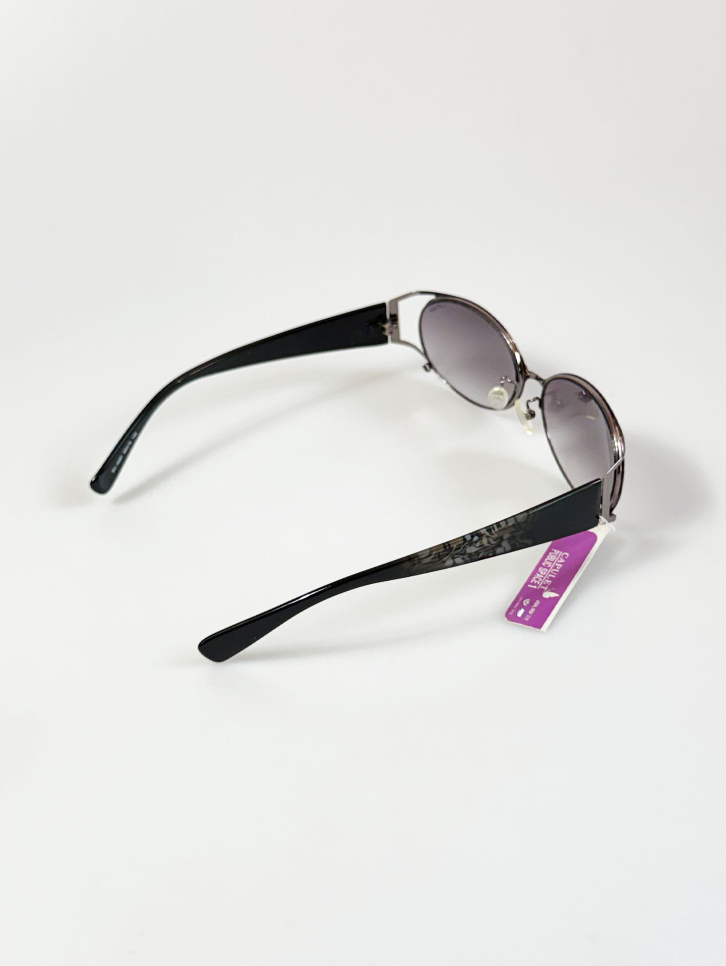 CAPULET Silver Oval Metal Combination Frame Sunglasses