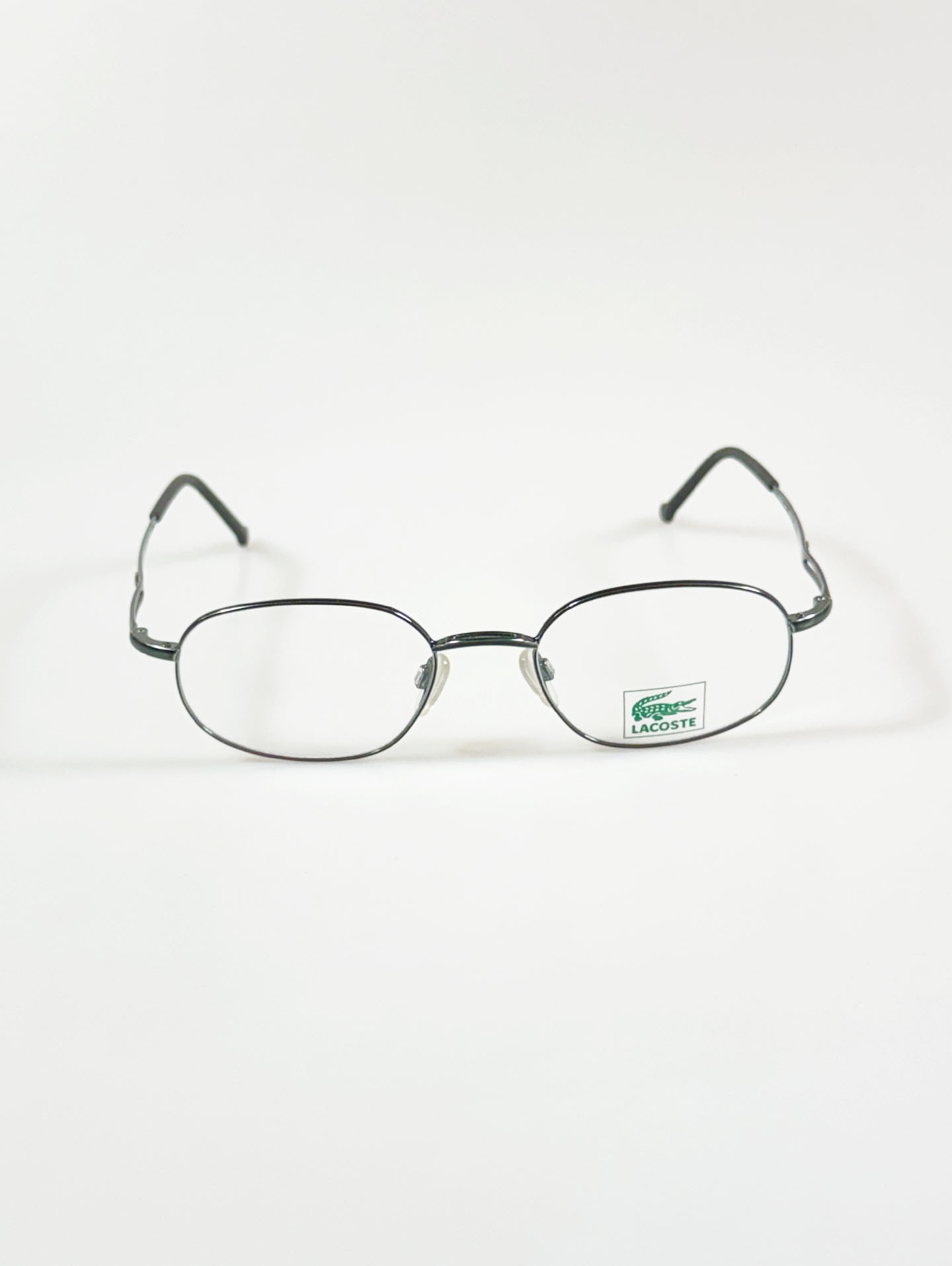 LACOSTE Slim Oval Deep Green Metal Frame Glasses