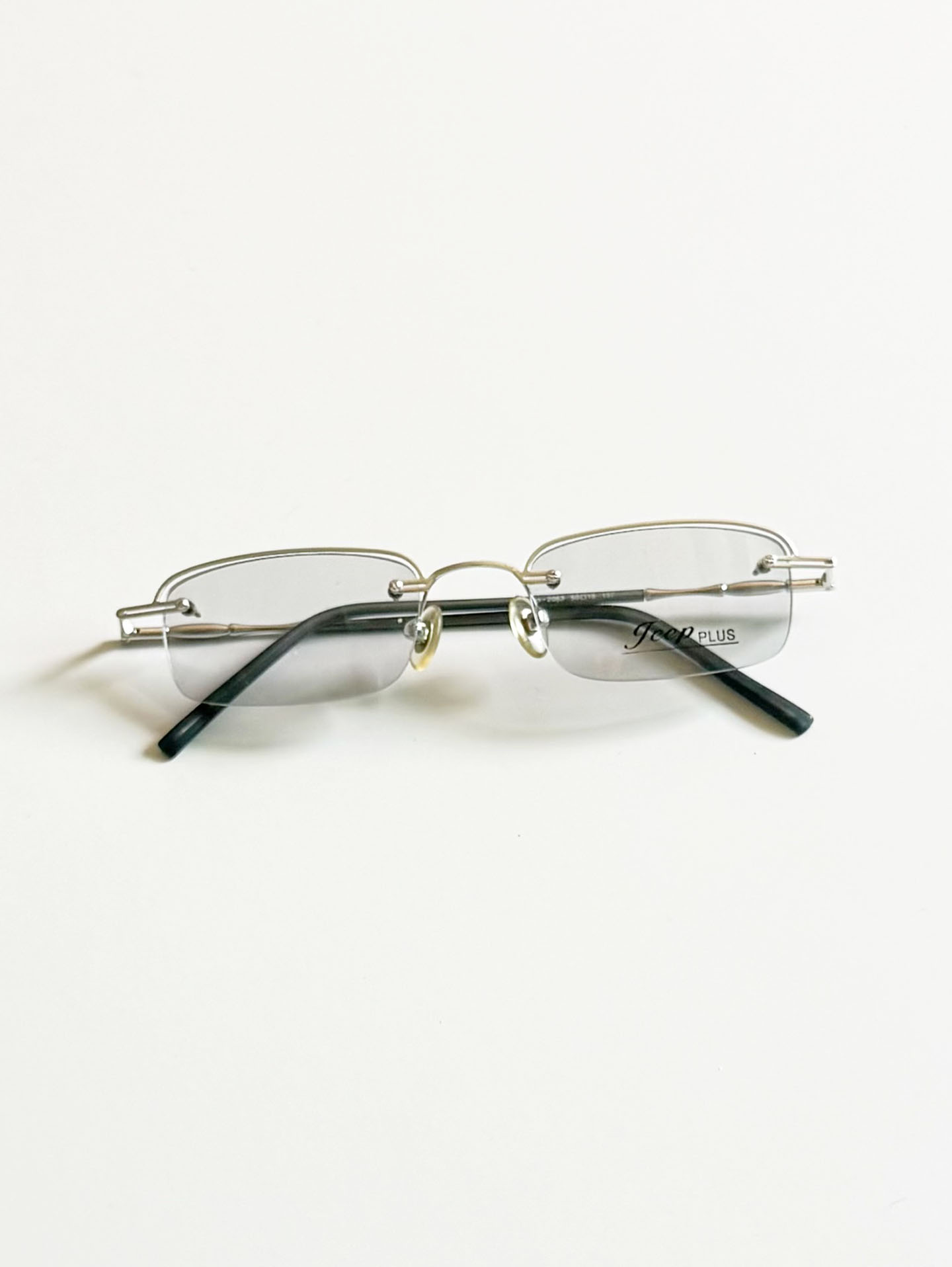 JEEP Silver Semi-Rimless Square Metal Frame Glasses