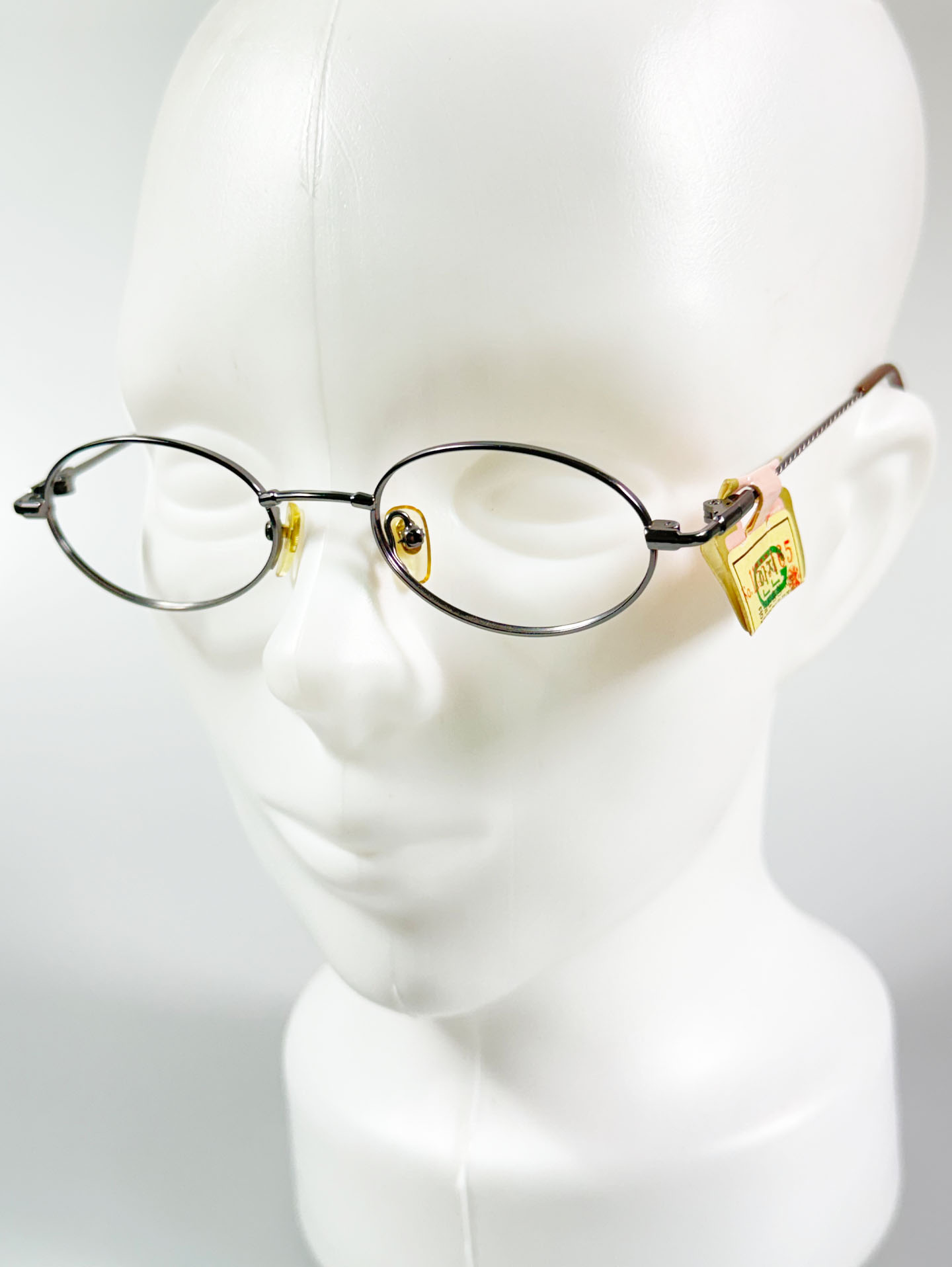 90’s TORTOISE Gunmetal Slim Oval Frame Glasses