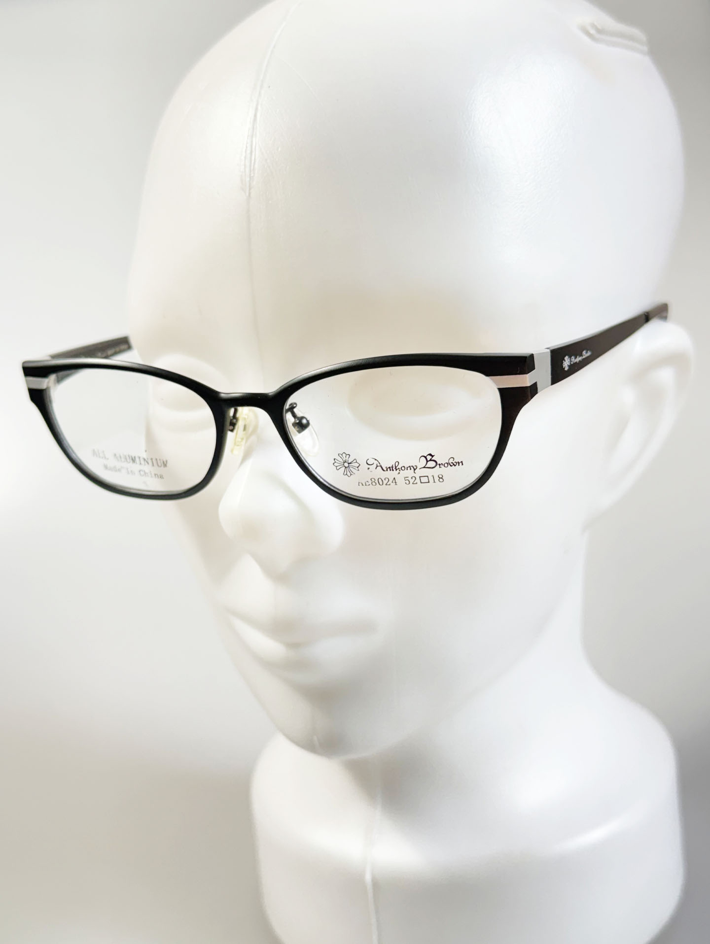 Anthony Brown Black Square Aluminum Frame Glasses