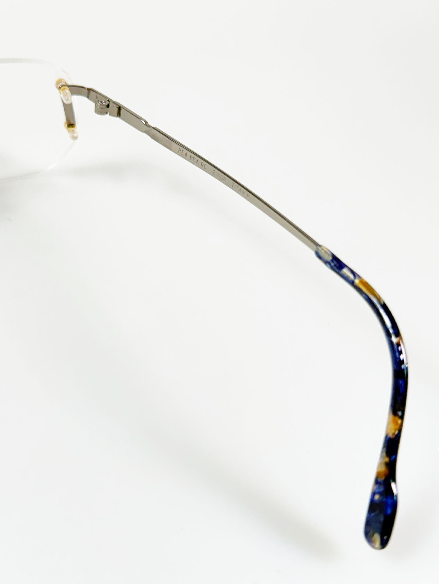 90’s REABEARO Rimless Square Silver Metal Glasses