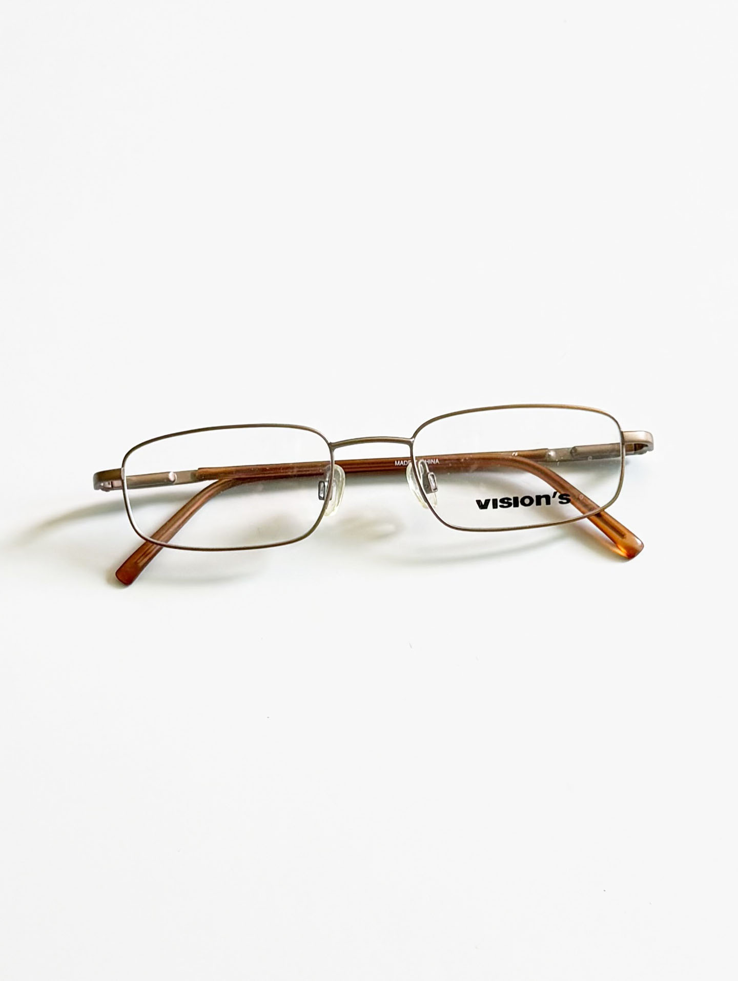 Vision’s Bronze Gold Slim Square Metal Glasses