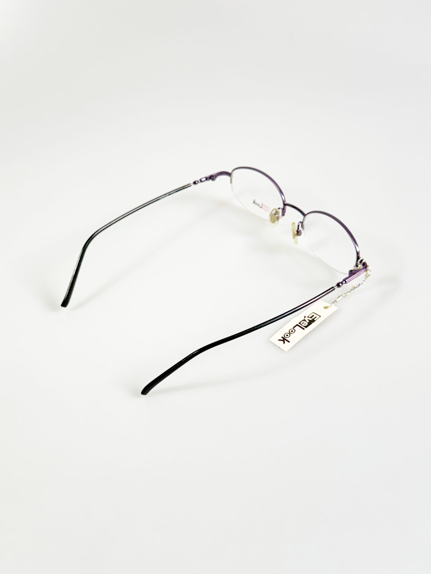 EyeLook Purple Half-Rim Square Metal Frame Glasses