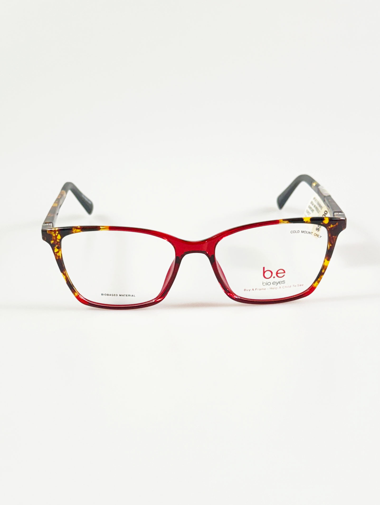 BIO EYES Red Tortoise Two-Tone Acetate Square Glasses
