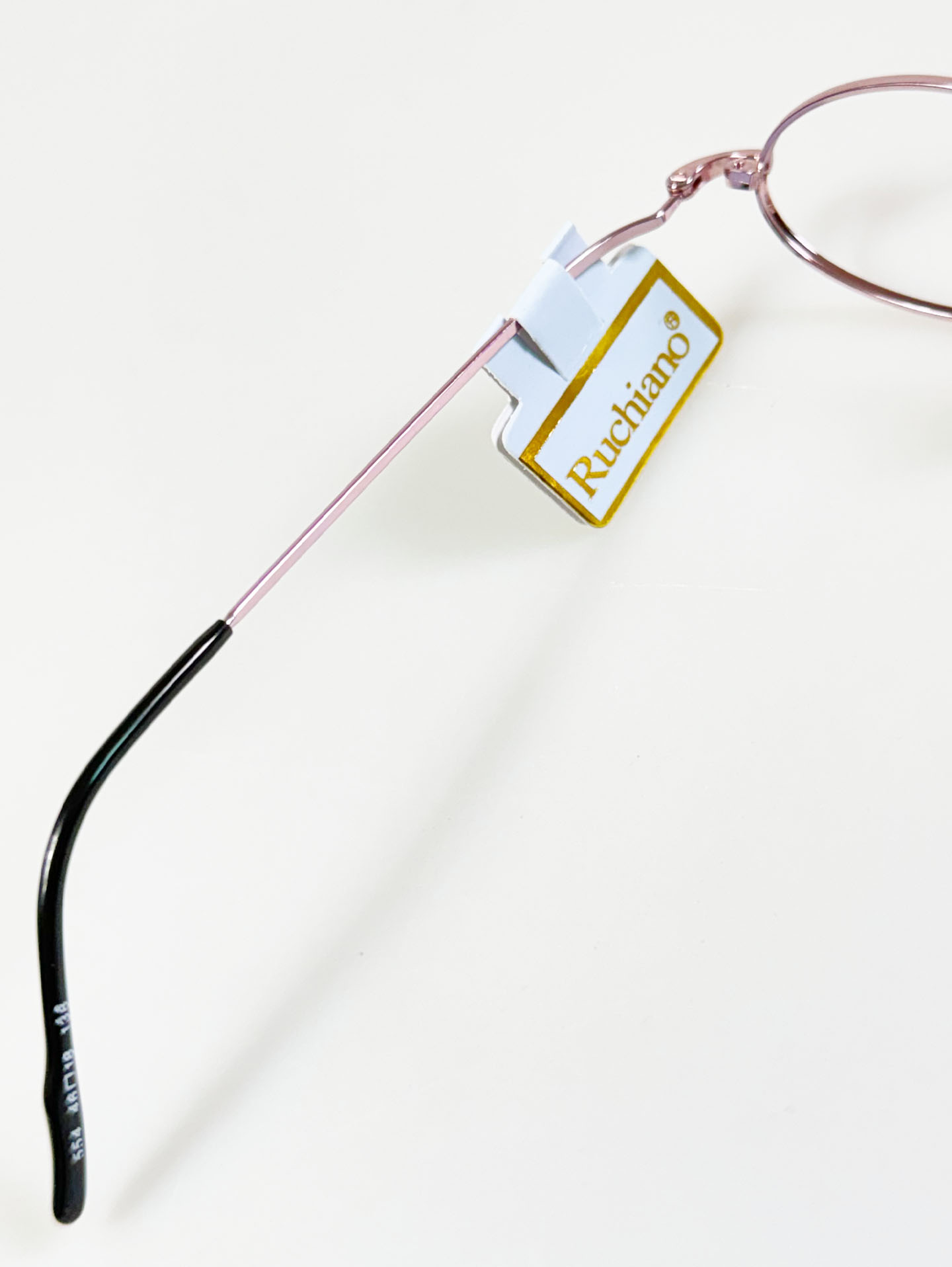 RUCHIANO Pink Slim Oval Metal Frame Glasses