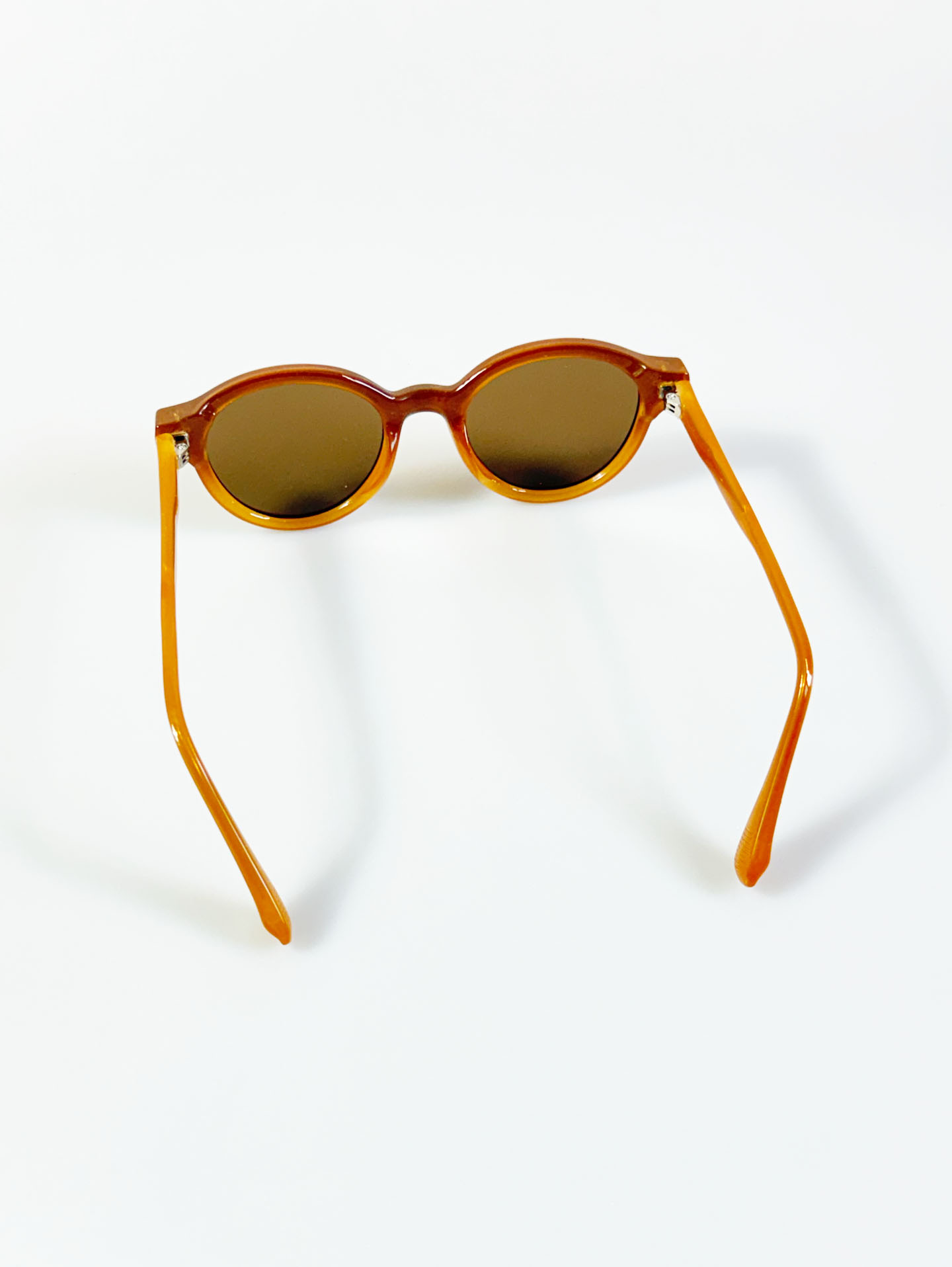 Gradient Amber Clear Bold Round Tinted Sunglasses