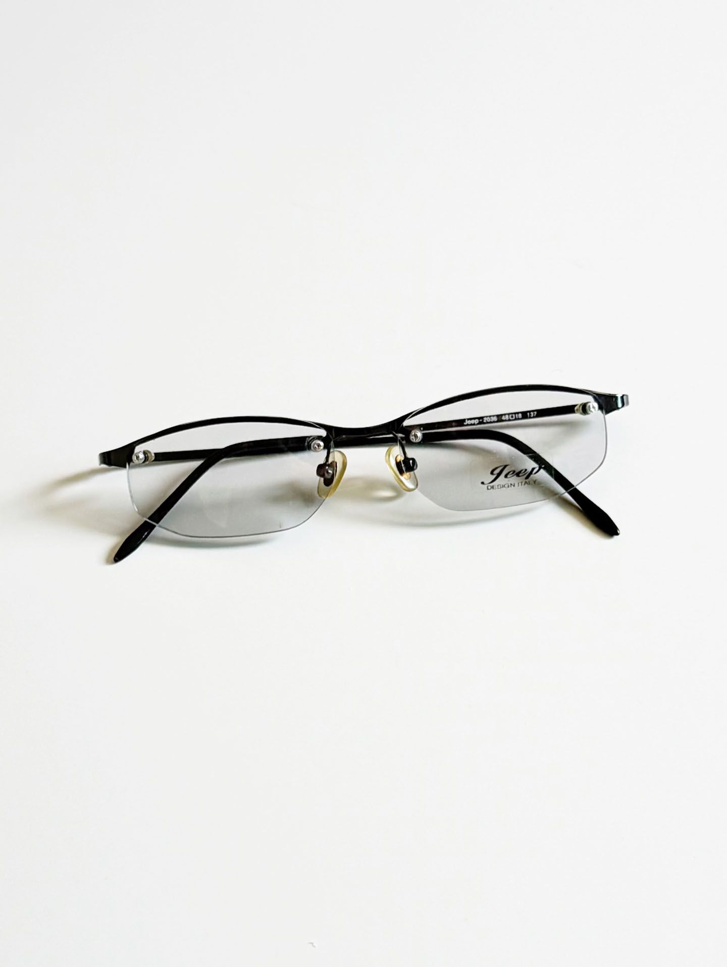 JEEP Gunmetal Half-Rim Square Frame Glasses