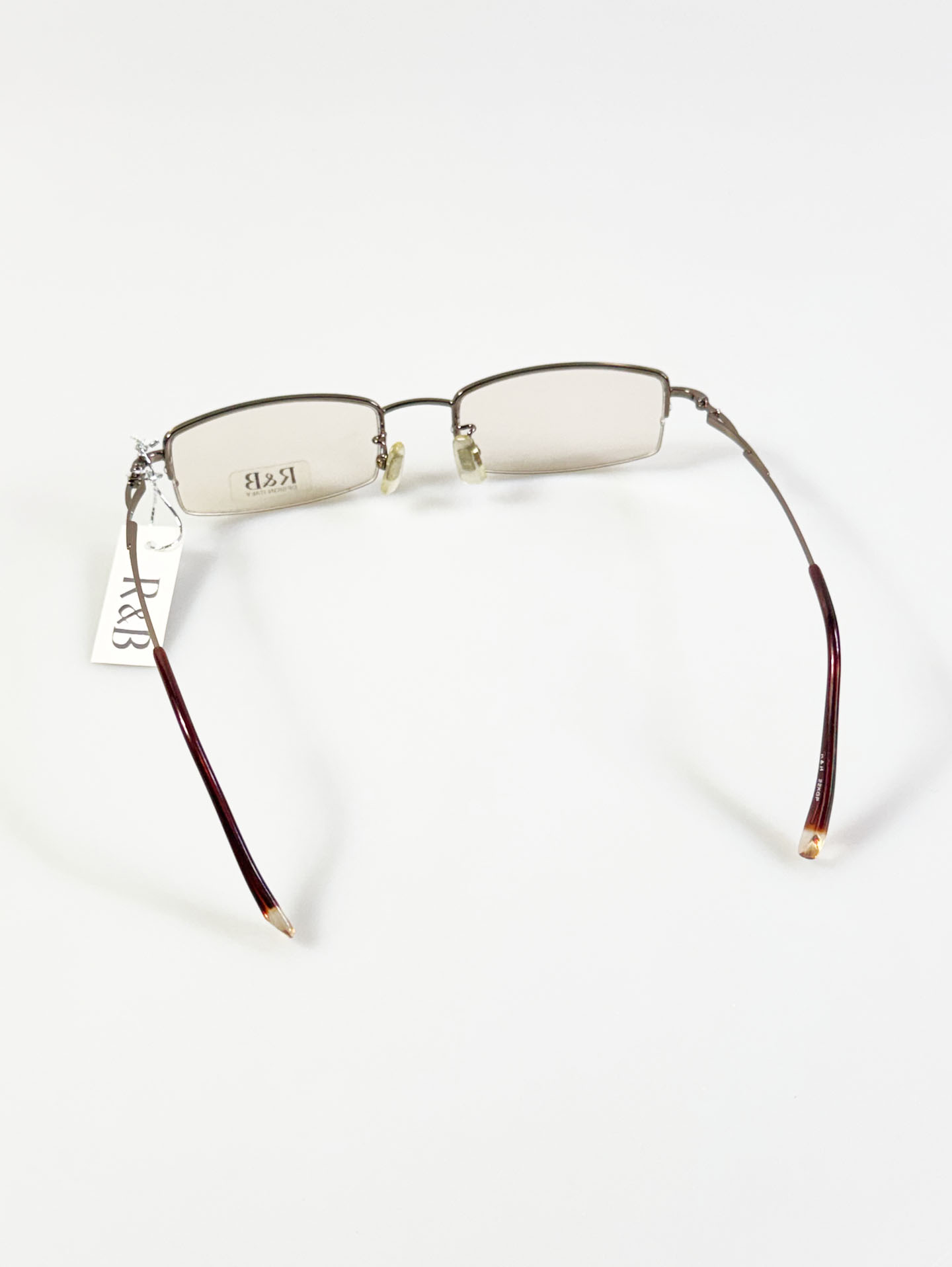 R&B Eyewear Gold Half-Rim Square Metal Frame Glasses